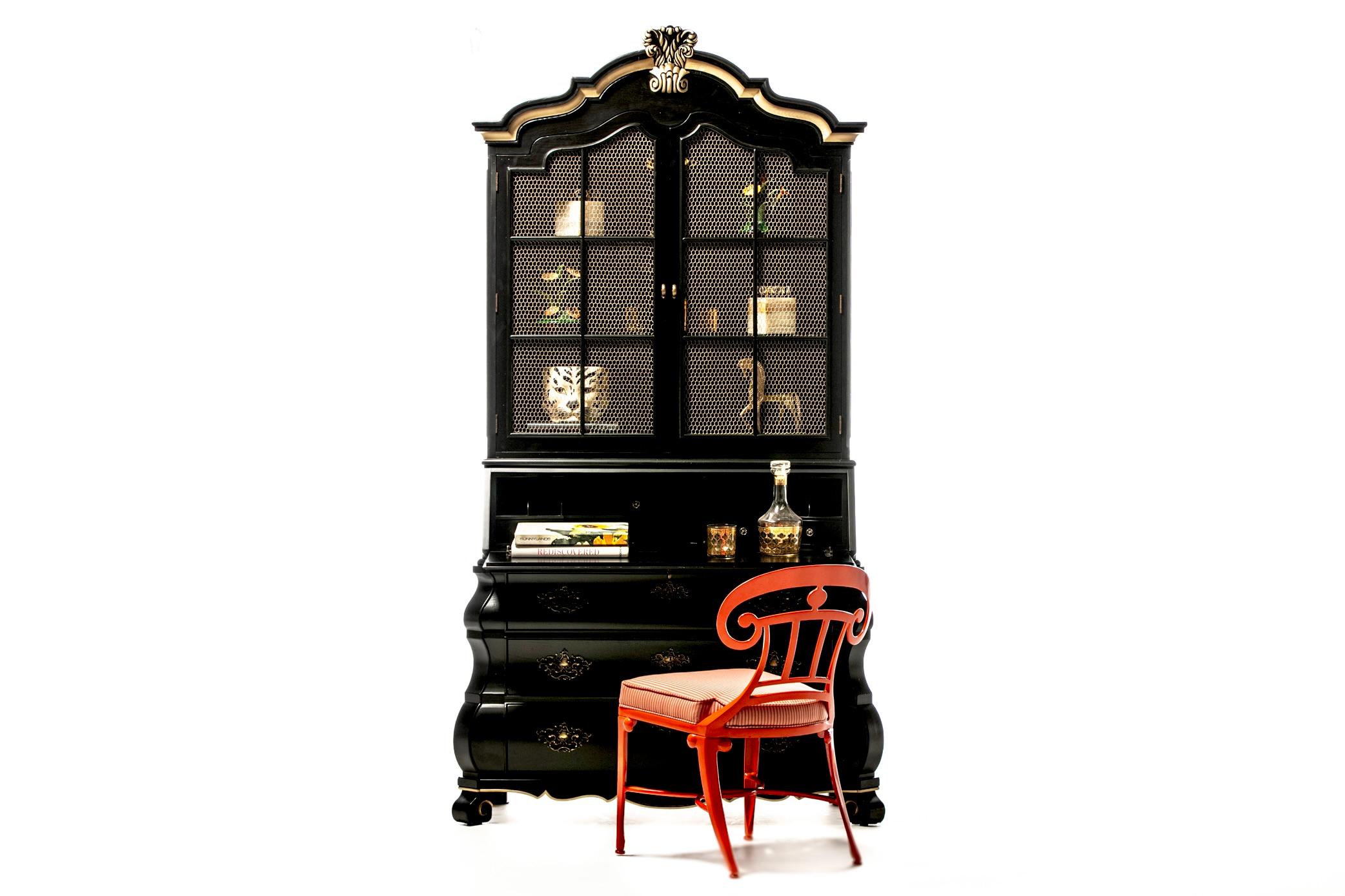 Set di 16 sedie da pranzo per interni e per esterni in stile Hollywood Regency di colore arancione mandarino in vendita 13