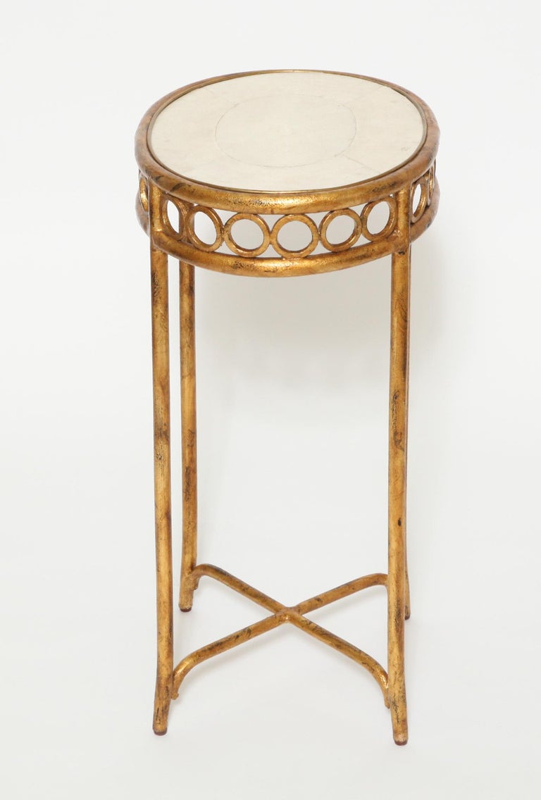 Hollywood Regency Style Side Table with Shagreen Top at 1stDibs