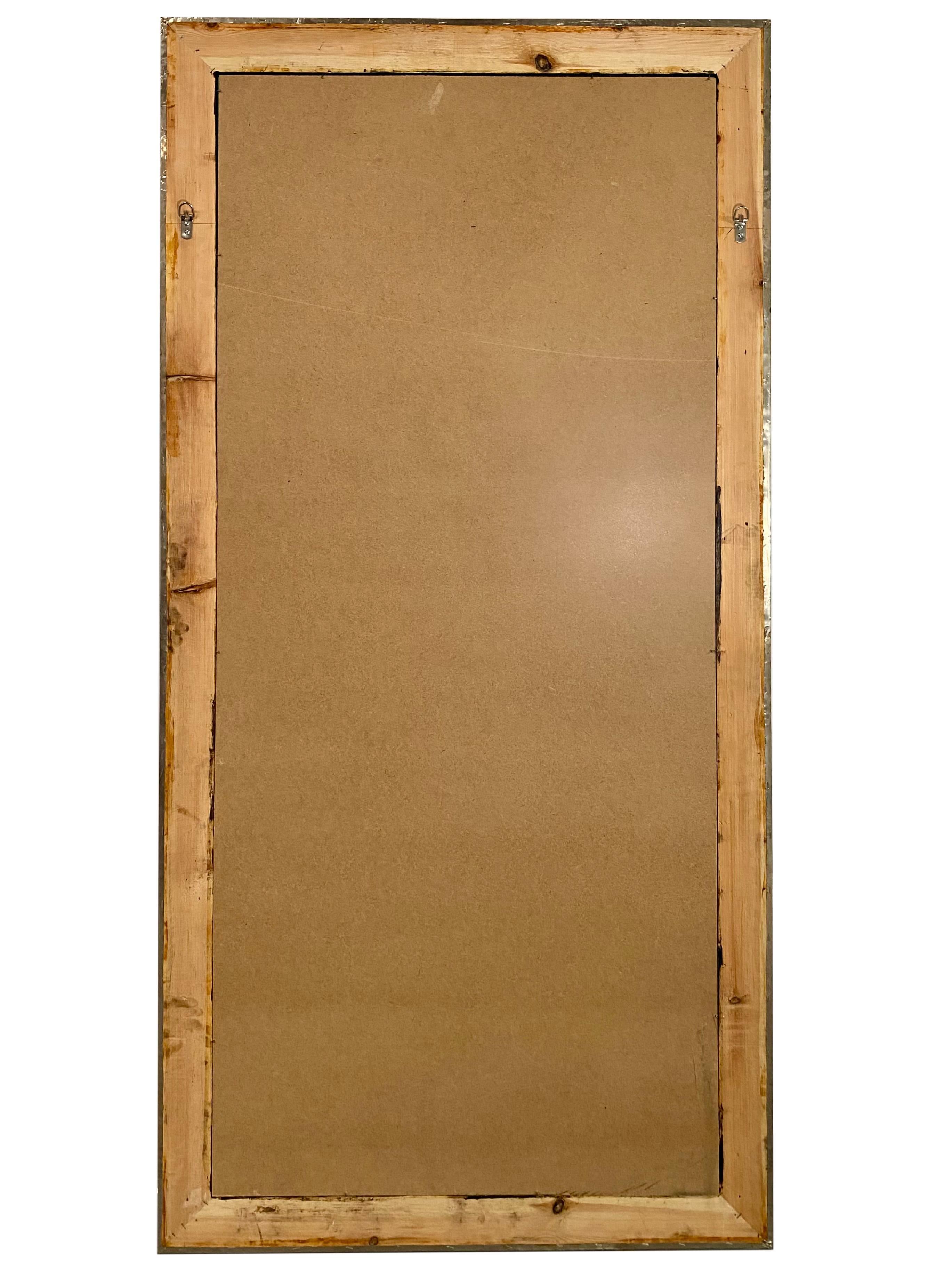 Specchio da parete o da terra di grandi dimensioni in stile Hollywood Regency con motivo a filigrana in argento, una coppia in vendita 7