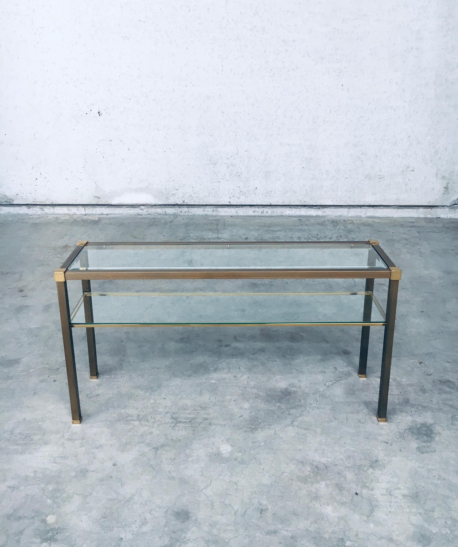 Brass Hollywood Regency Style Slender Two Tier Console, 1970's Netherlands