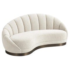 Hollywood Regency Style Sofa Chaise Longue Offered in Velvet