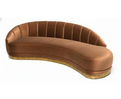 Hollywood Regency Style Sofa With Curved Silhouette By Mondo Design Studio