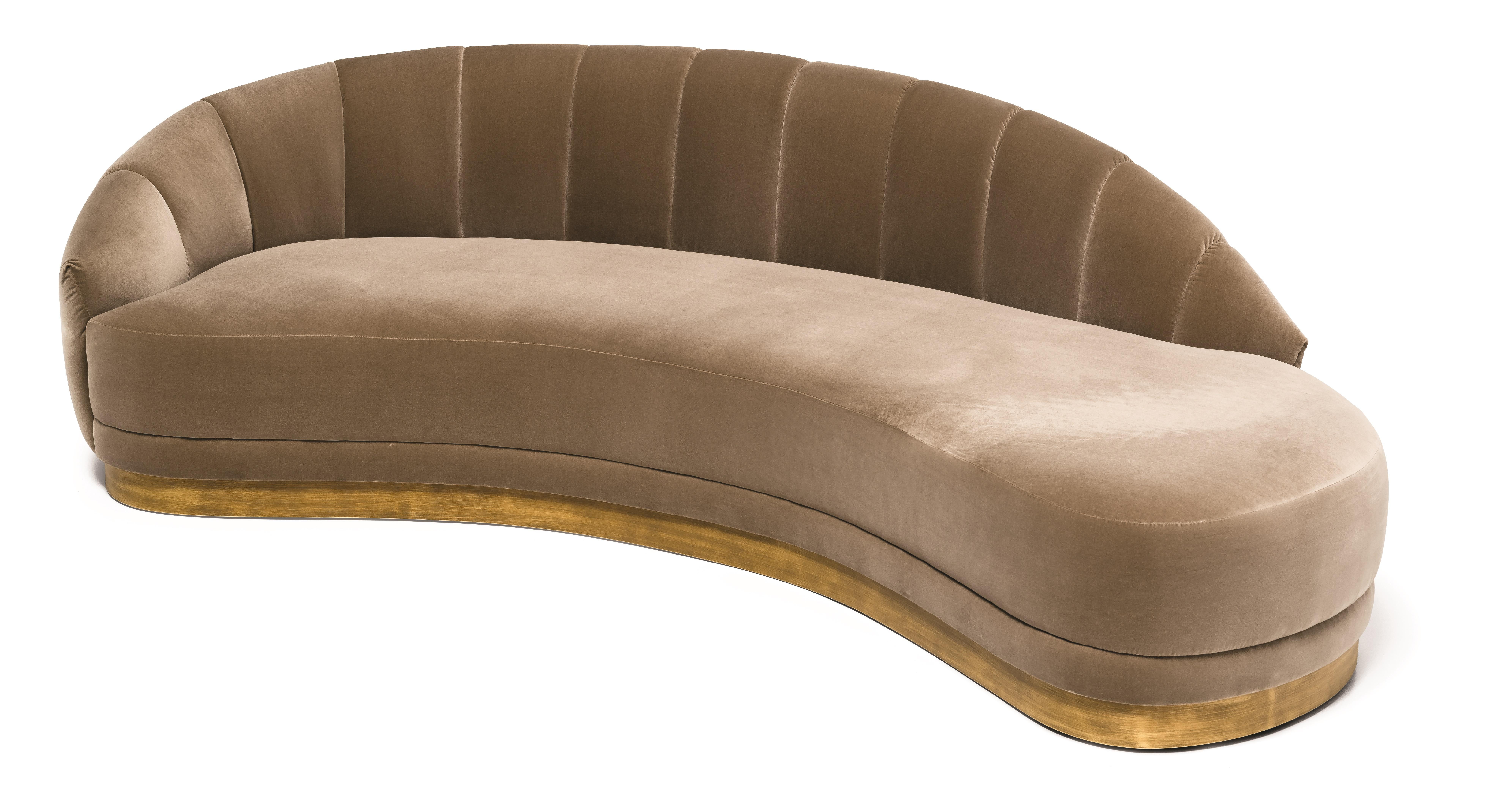 Hollywood Regency Style Sofa With Curved Silhouette By Mondo Design Studio In New Condition For Sale In NEW YORK, NY