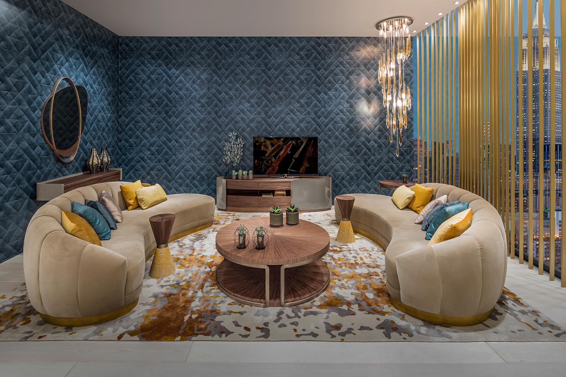 Velluto Divano in stile Hollywood Regency con silhouette curve di Mondo Design/One in vendita