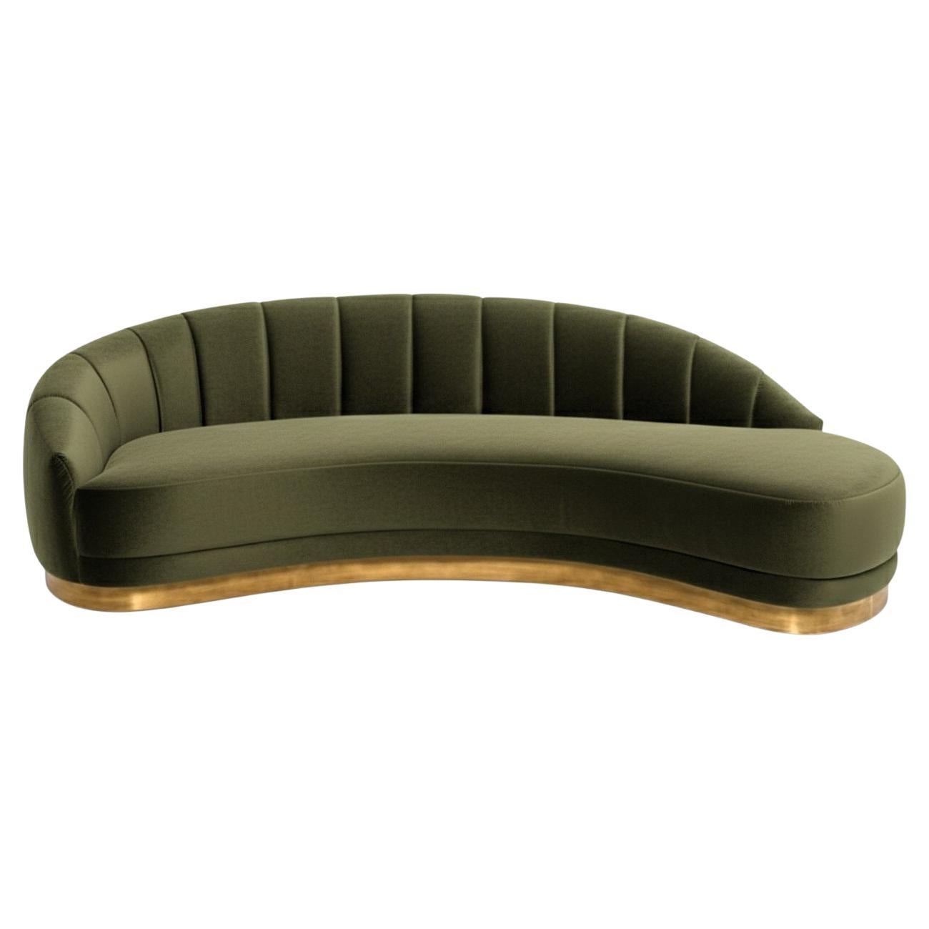 Hollywood Regency Style Sofa With Curved Silhouette By Mondo Design Studio For Sale