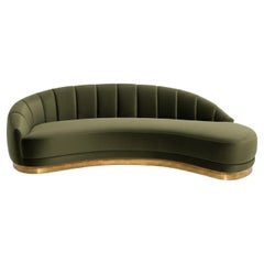 Hollywood Regency Style Sofa With Curved Silhouette By Mondo Design Studio