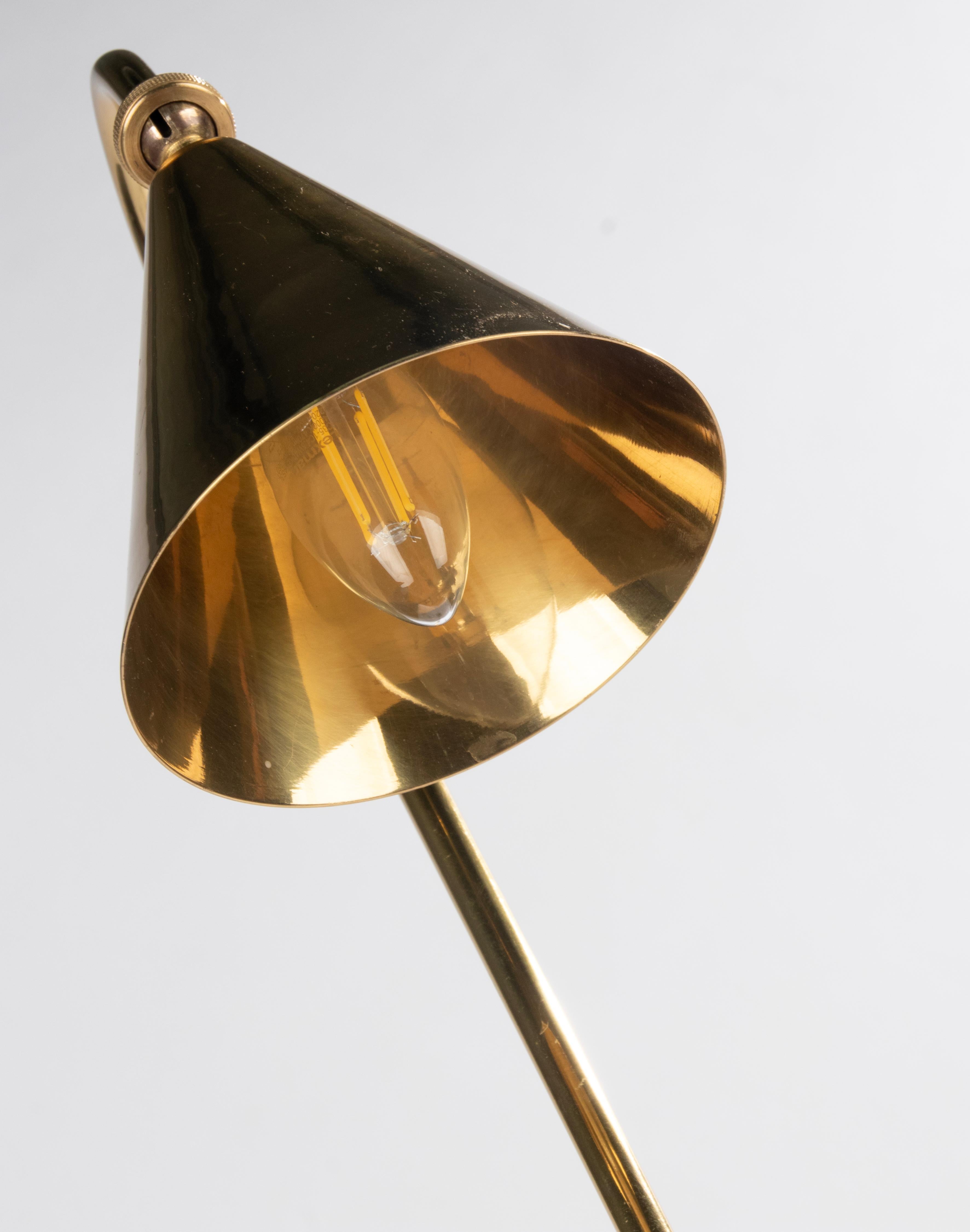 Hollywood-Regency-Tischlampe im Hollywood-Regency-Stil - verstellbar - Messingfarbenes Metall   im Angebot 2
