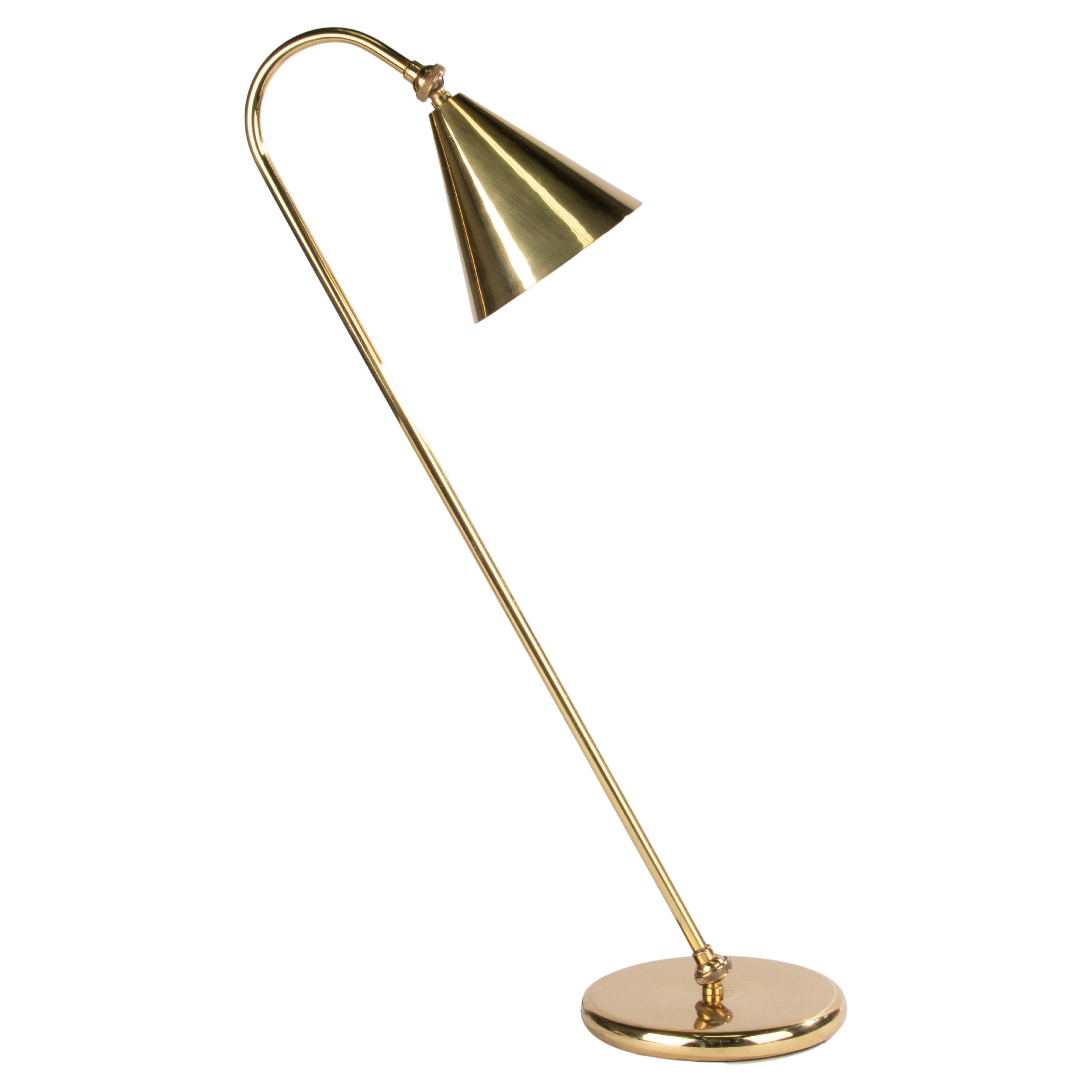 Hollywood Regency Style Table Lamp - Adjustable - Brass Colored Metal   For Sale