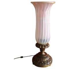Hollywood Regency Style Torchiere Lamp by Murano Glass