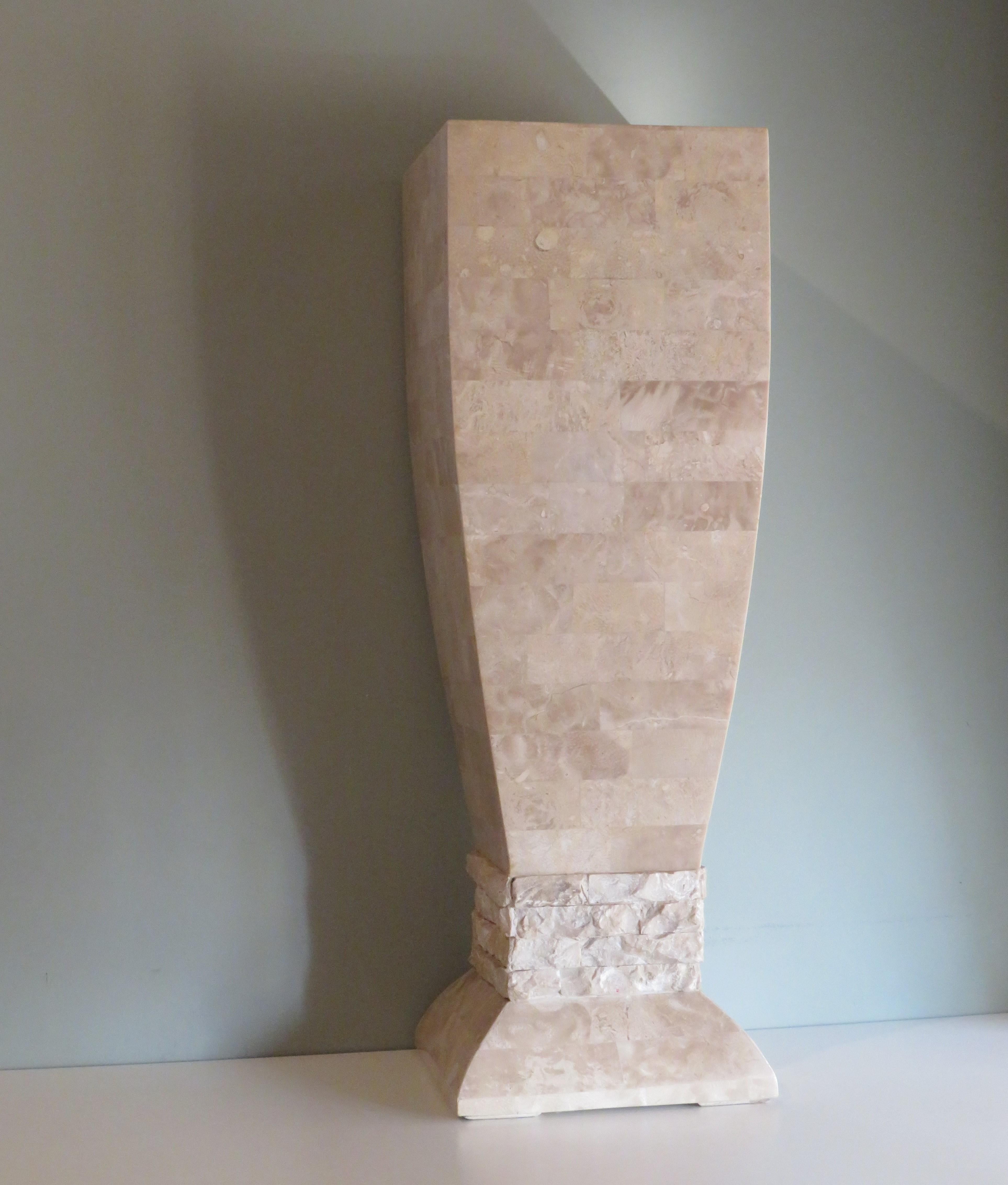 Hollywood Regency Style Travertine Column, Pedestal, Italy, 1970s For Sale 6