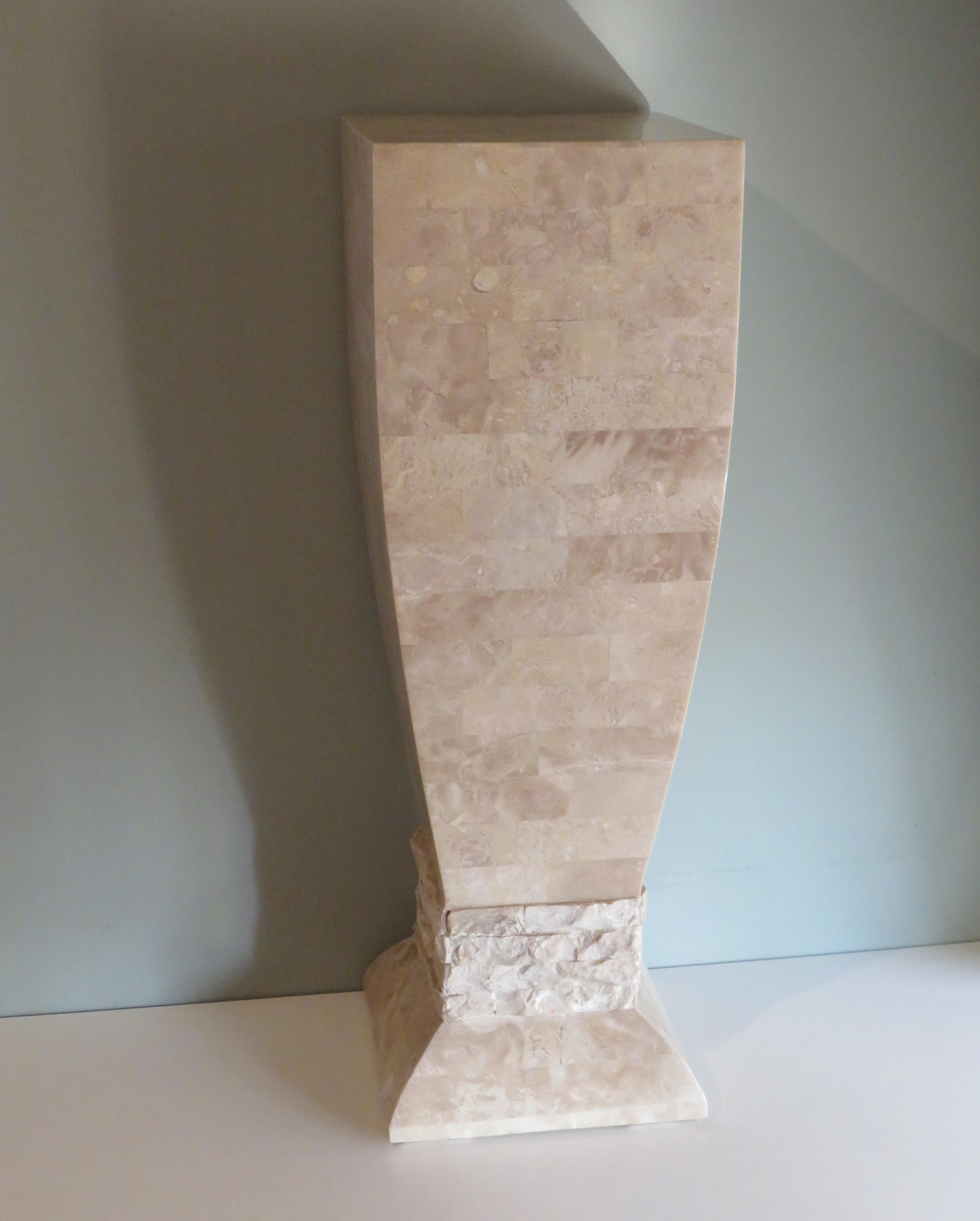 Hollywood Regency Style Travertine Column, Pedestal, Italy, 1970s For Sale 12
