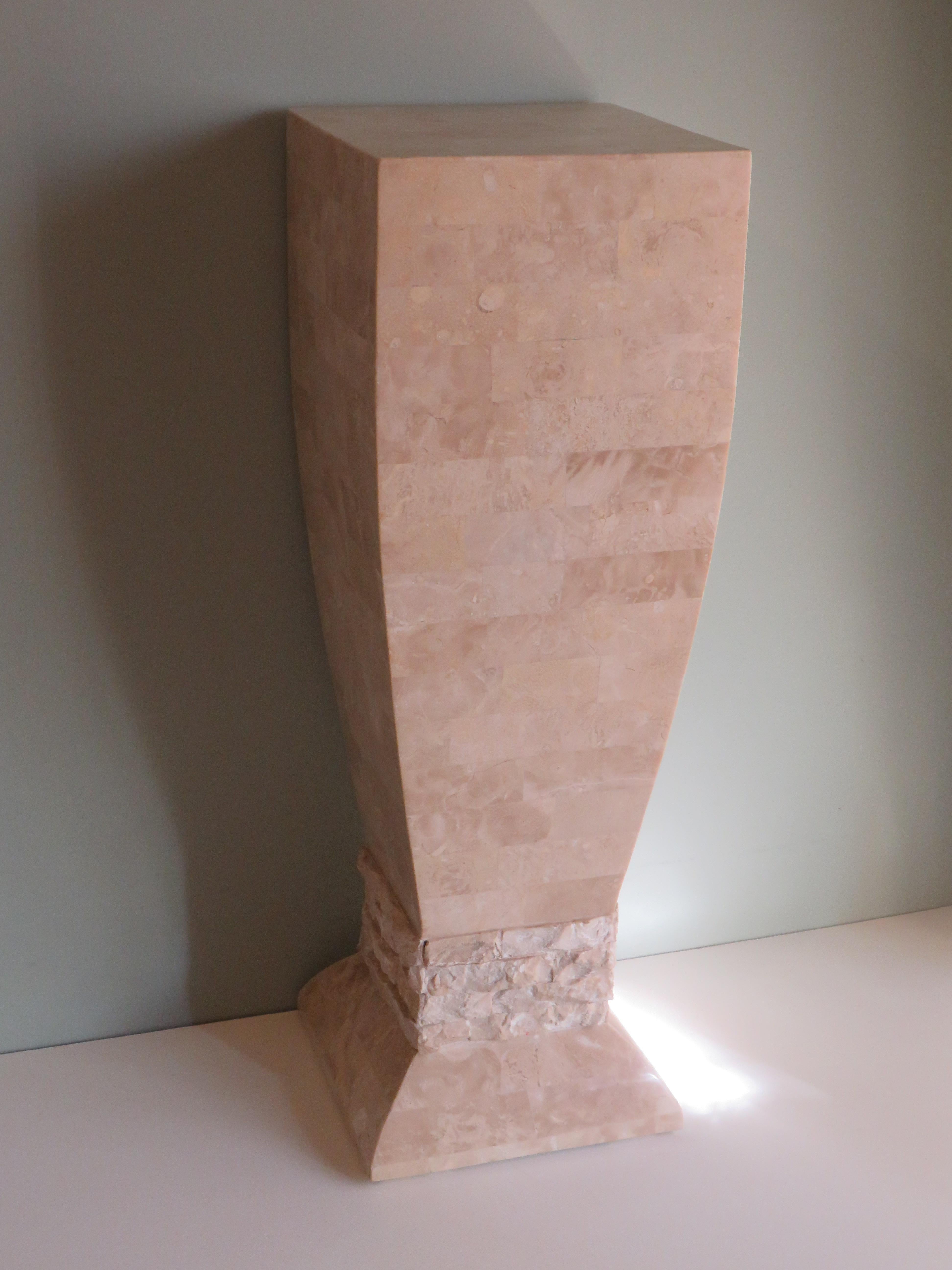 Hollywood Regency Style Travertine Column, Pedestal, Italy, 1970s For Sale 3