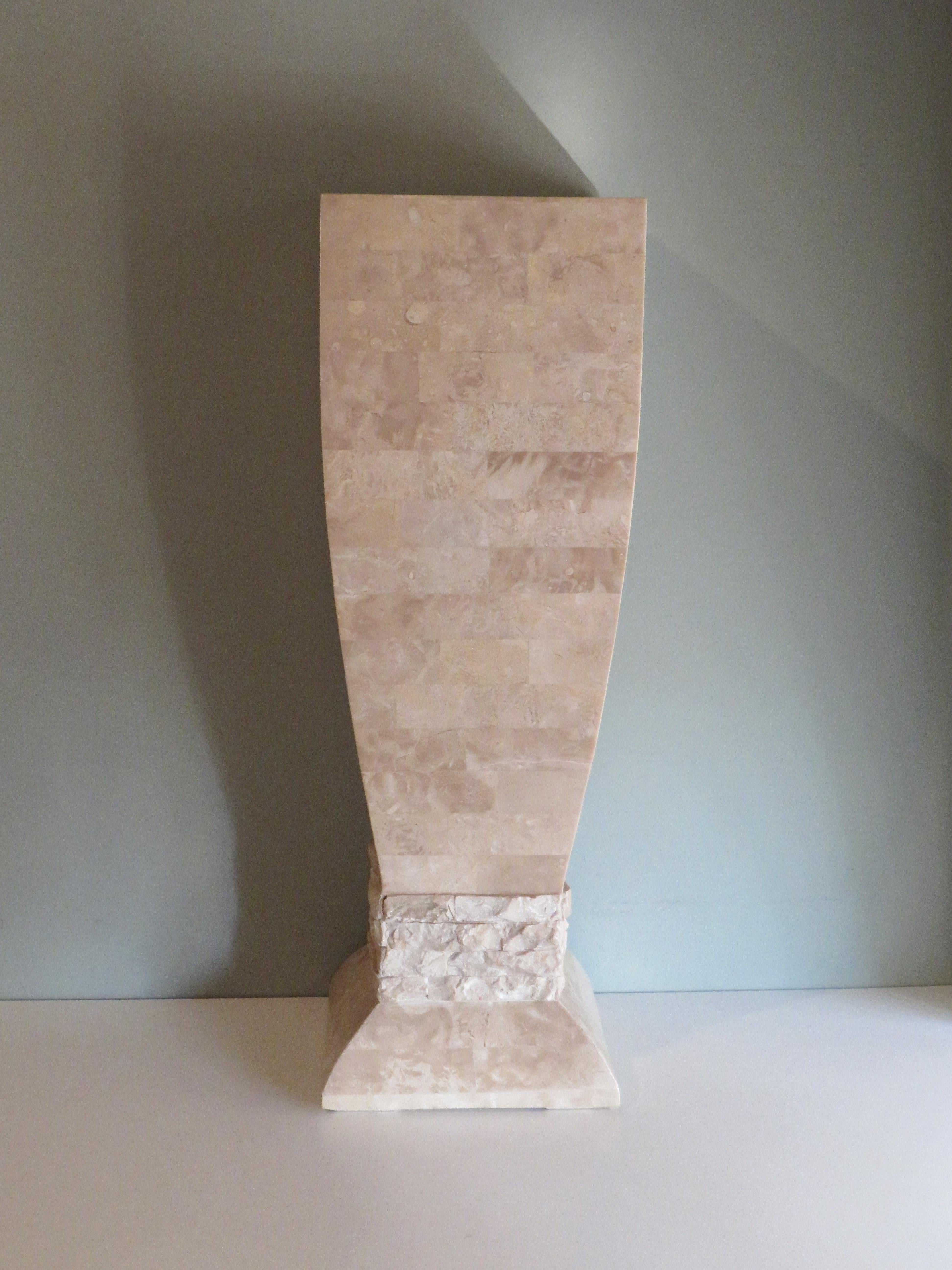 Hollywood Regency Style Travertine Column, Pedestal, Italy, 1970s For Sale 4