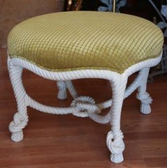 Hollywood Regency Style Twisted Rope Stool