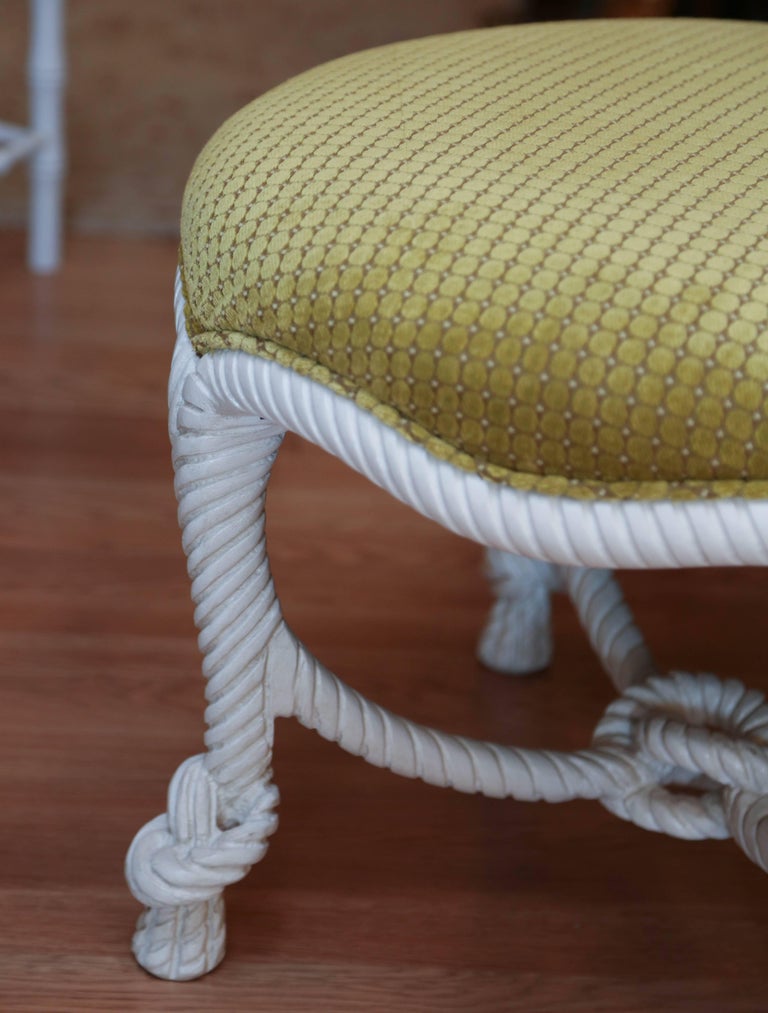 Hollywood Regency Style Twisted Rope Stool at 1stDibs