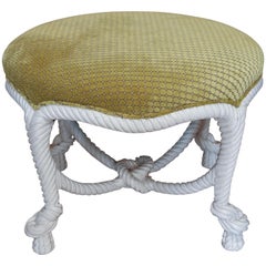 Hollywood Regency Style Twisted Rope Stool