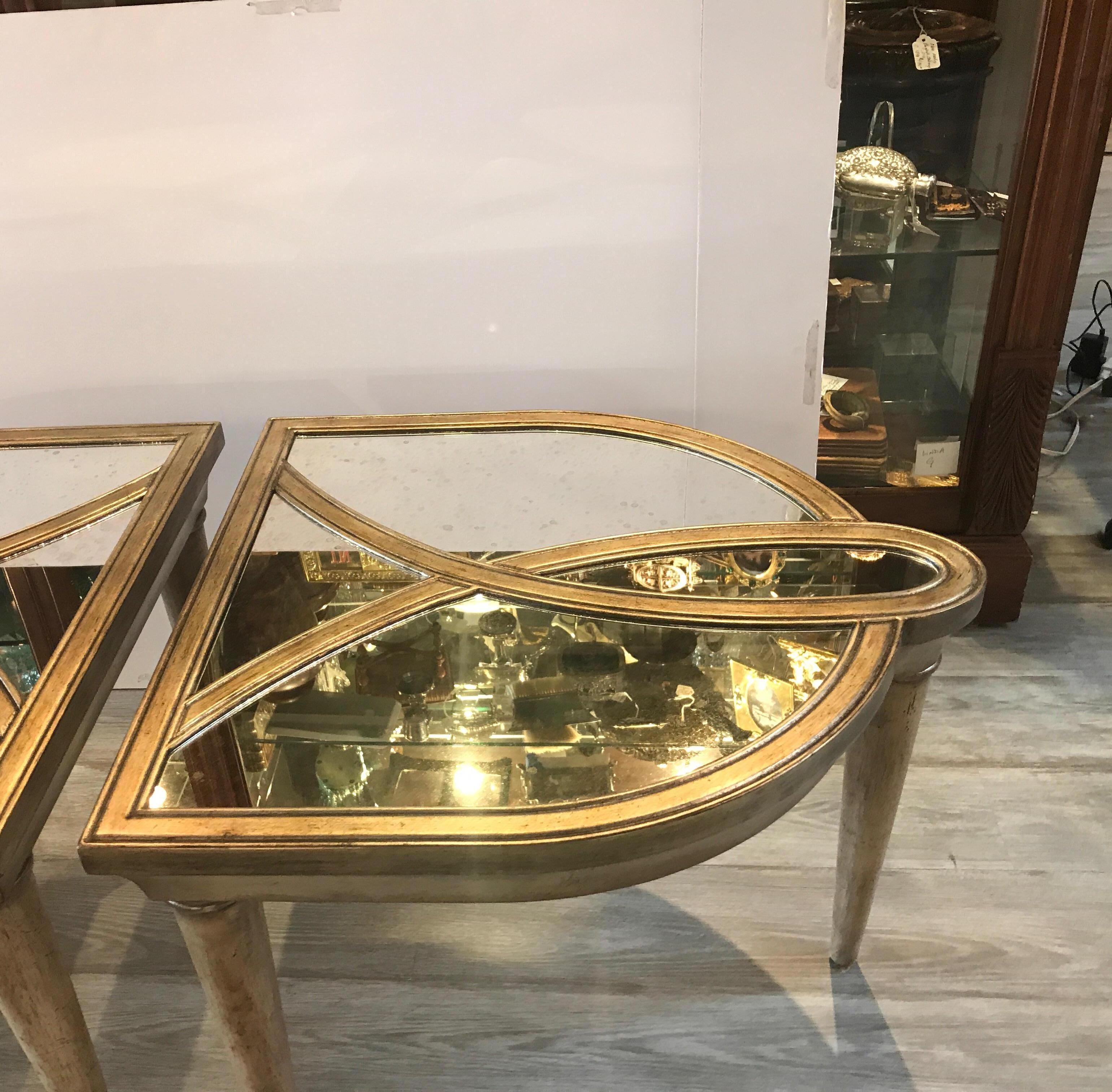 Unknown Hollywood Regency Style Two-Part Mirrored Cocktail Table
