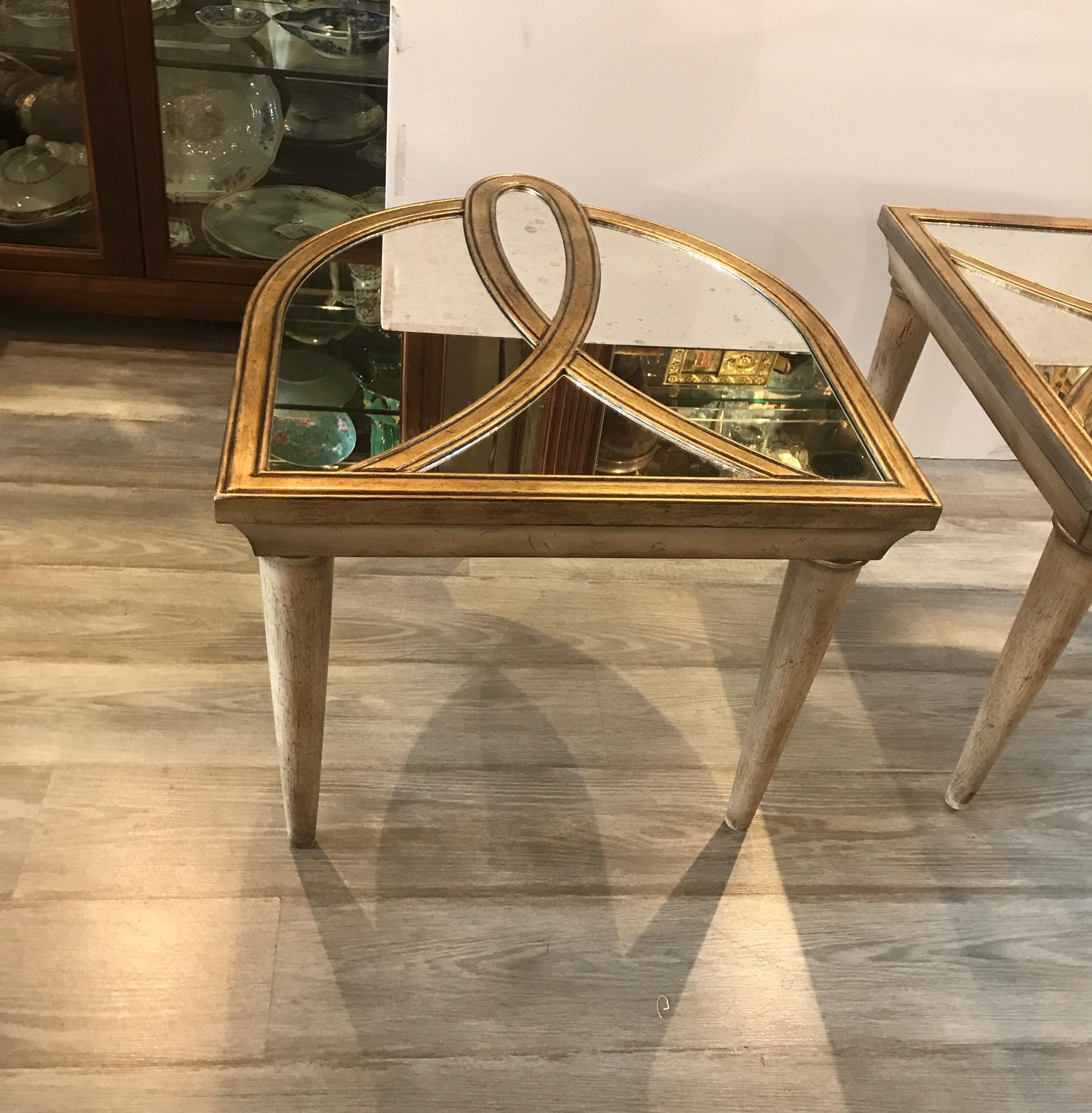 20th Century Hollywood Regency Style Two-Part Mirrored Cocktail Table