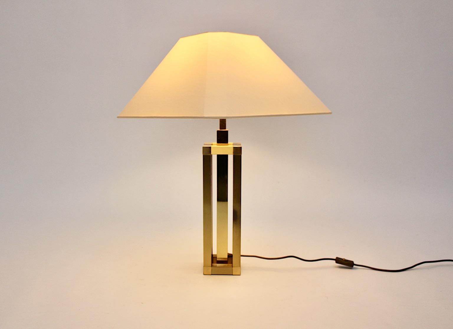 Hollywood Regency Style Vintage Brass Table Lamp Romeo Rega Style, Italy, 1970s For Sale 1
