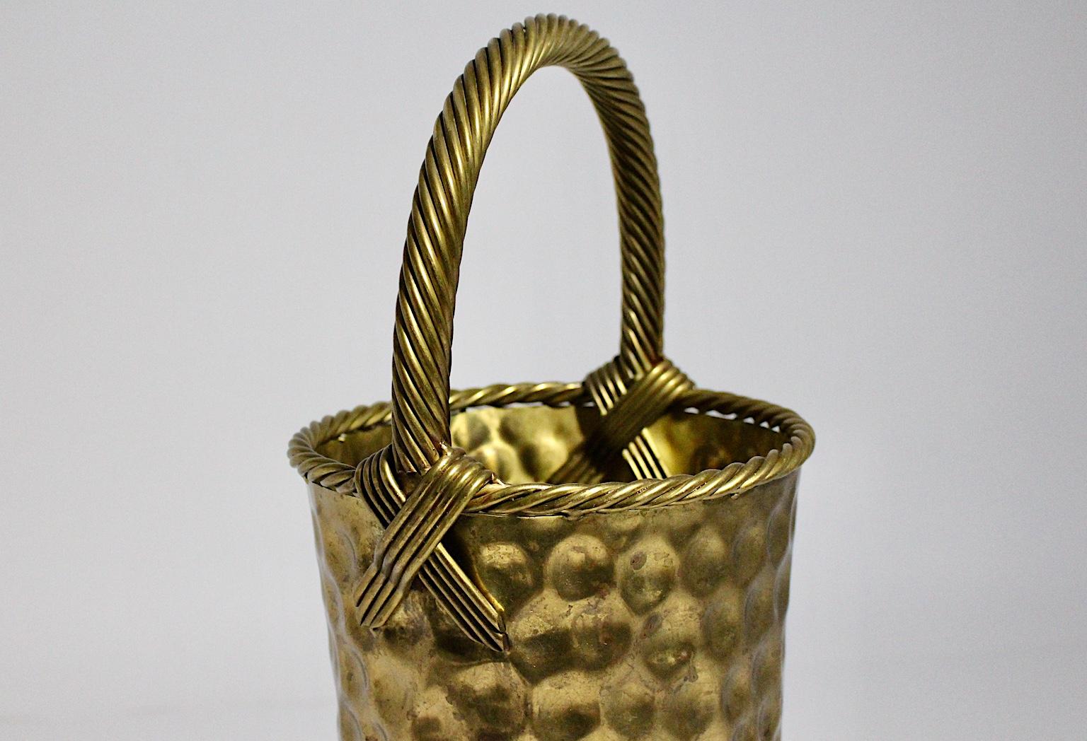 Hollywood Regency Style Vintage Brass Umbrella Stand, 1970s, Italy 3