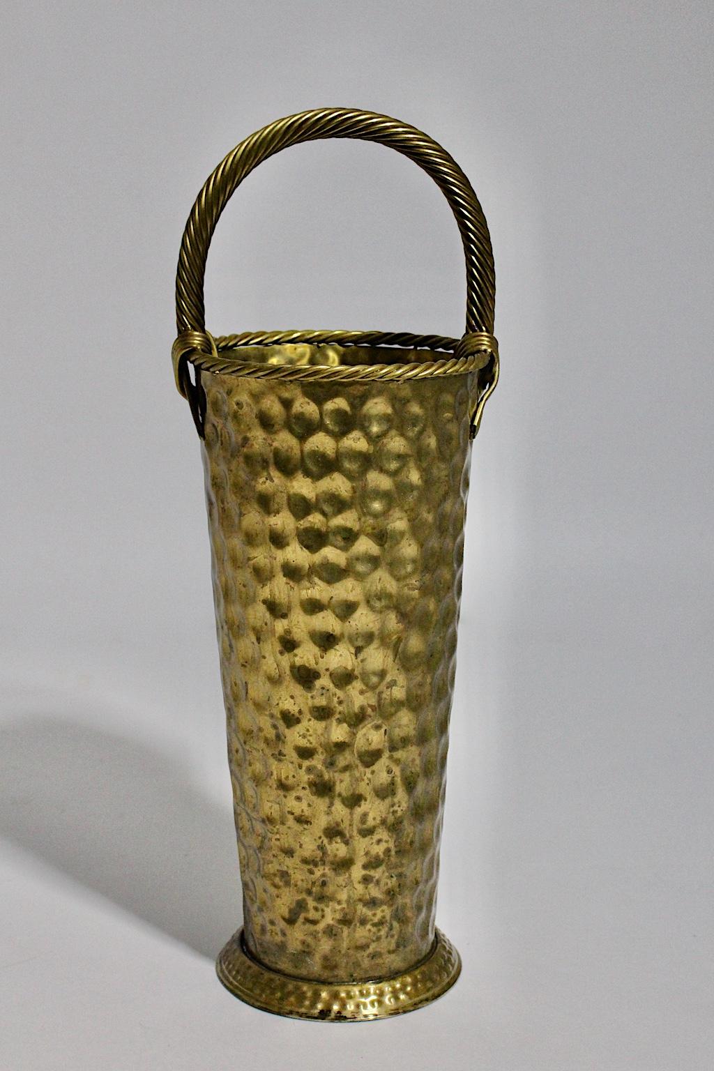 Italian Hollywood Regency Style Vintage Brass Umbrella Stand, 1970s, Italy