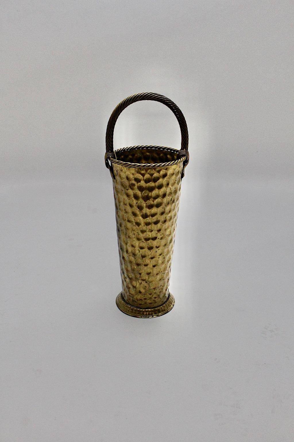 Late 20th Century Hollywood Regency Style Vintage Brass Umbrella Stand, 1970s, Italy