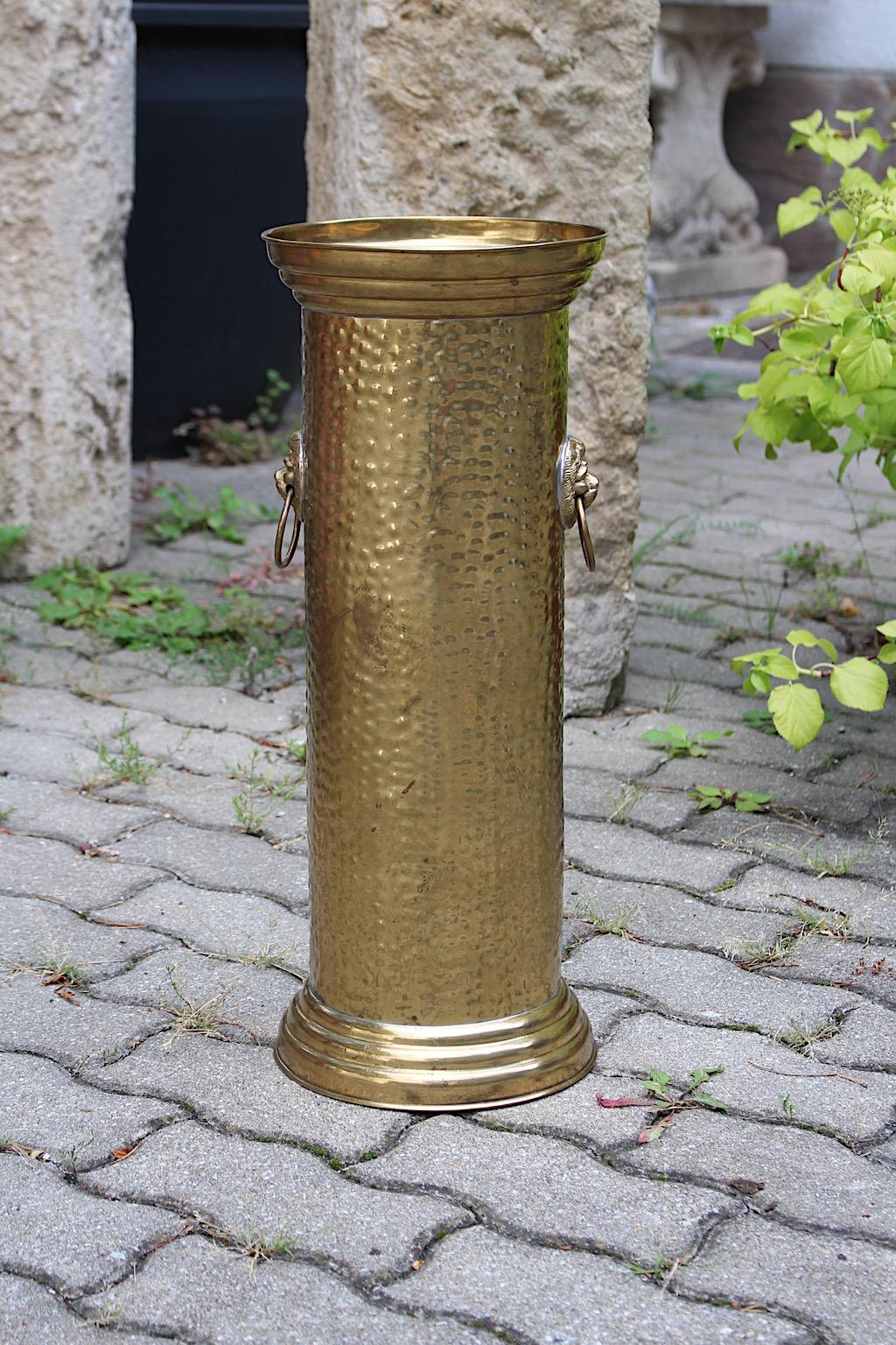 Italian Hollywood Regency Style Vintage Brass Umbrella Stand Cane Holder 1970s Italy