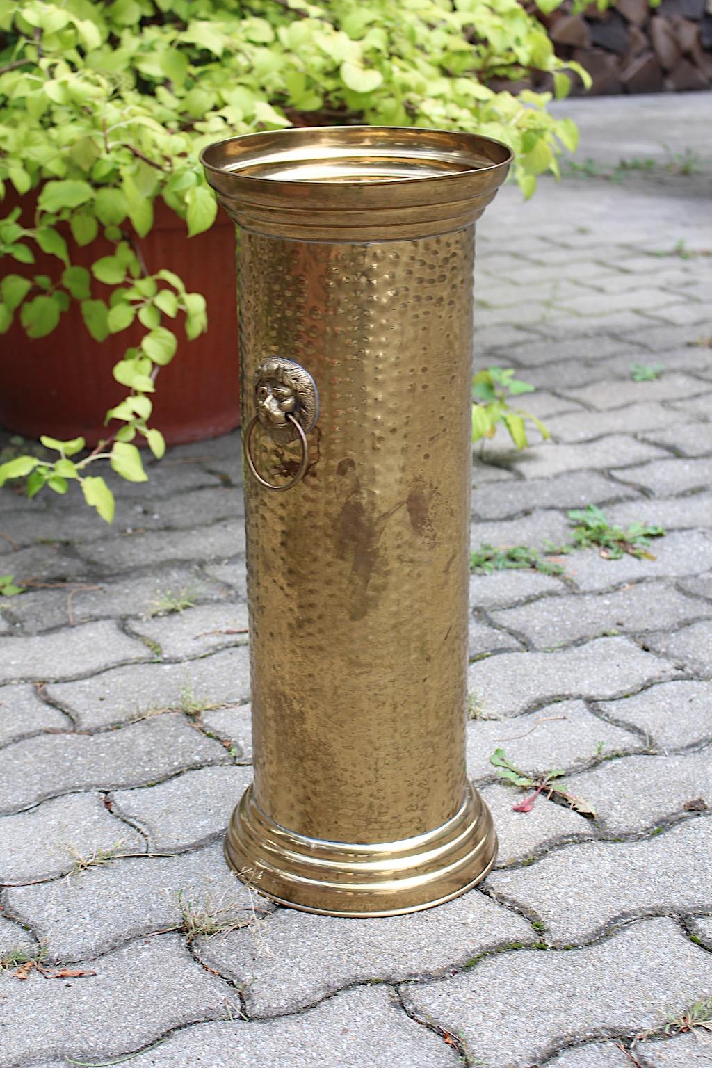 Hollywood Regency Style Vintage Brass Umbrella Stand Cane Holder 1970s Italy In Good Condition In Vienna, AT