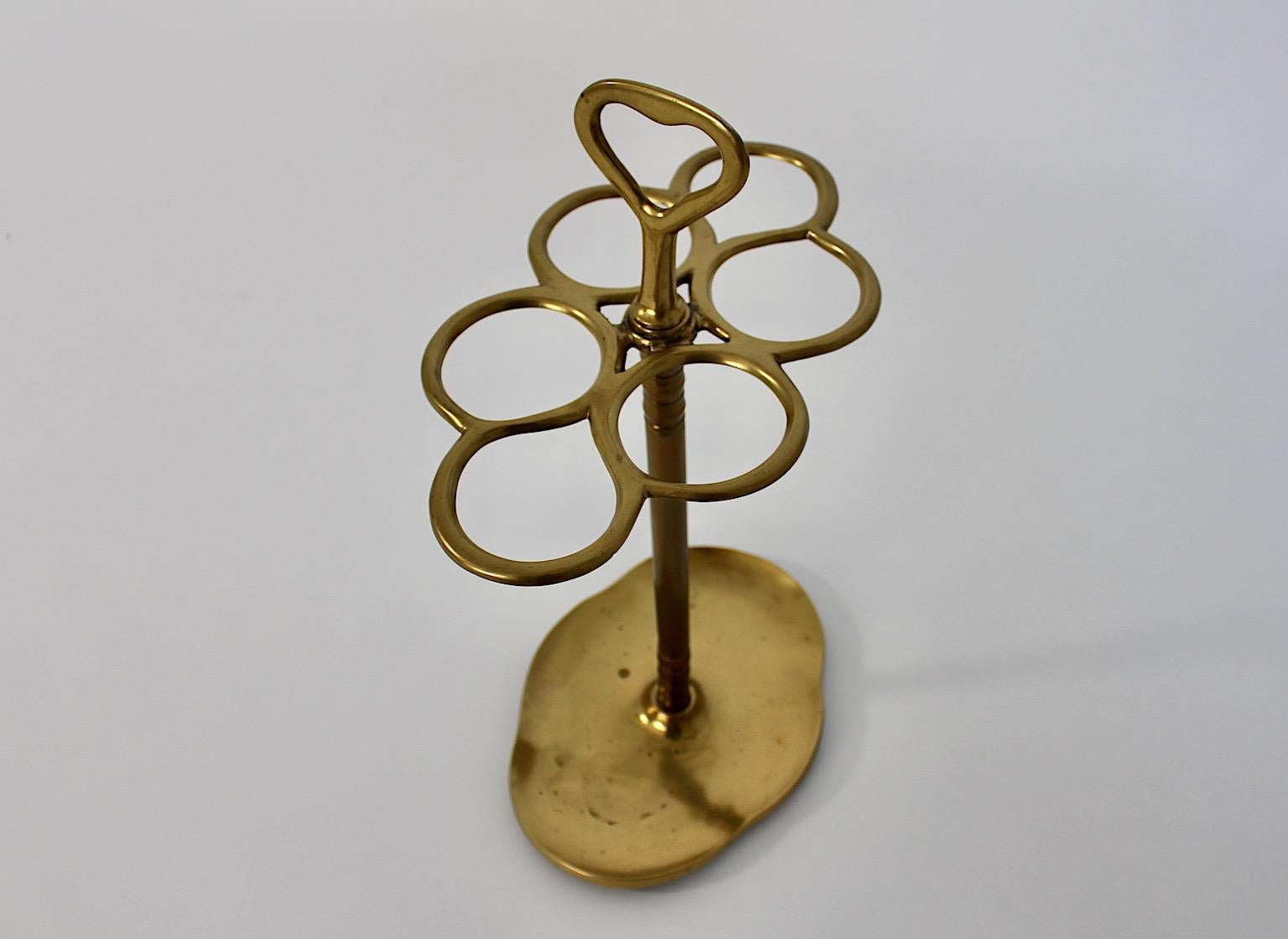 Italian Hollywood Regency Style Vintage Brass Umbrella Stand Cane Holder 1970s Italy For Sale