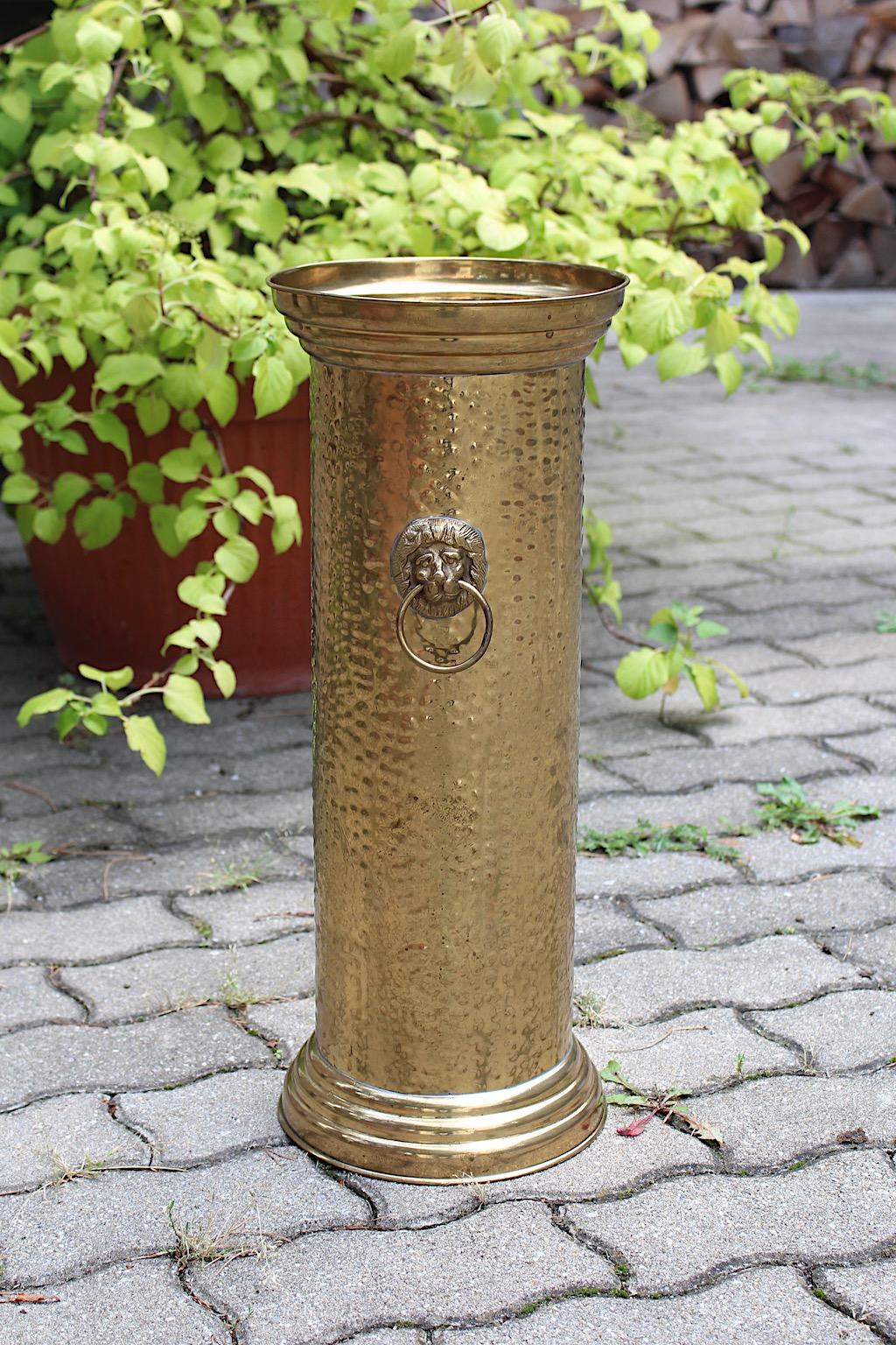 20th Century Hollywood Regency Style Vintage Brass Umbrella Stand Cane Holder 1970s Italy