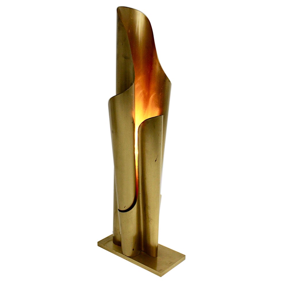 Hollywood Regency Style Vintage Cascade Brass Floor Lamp 1960s
