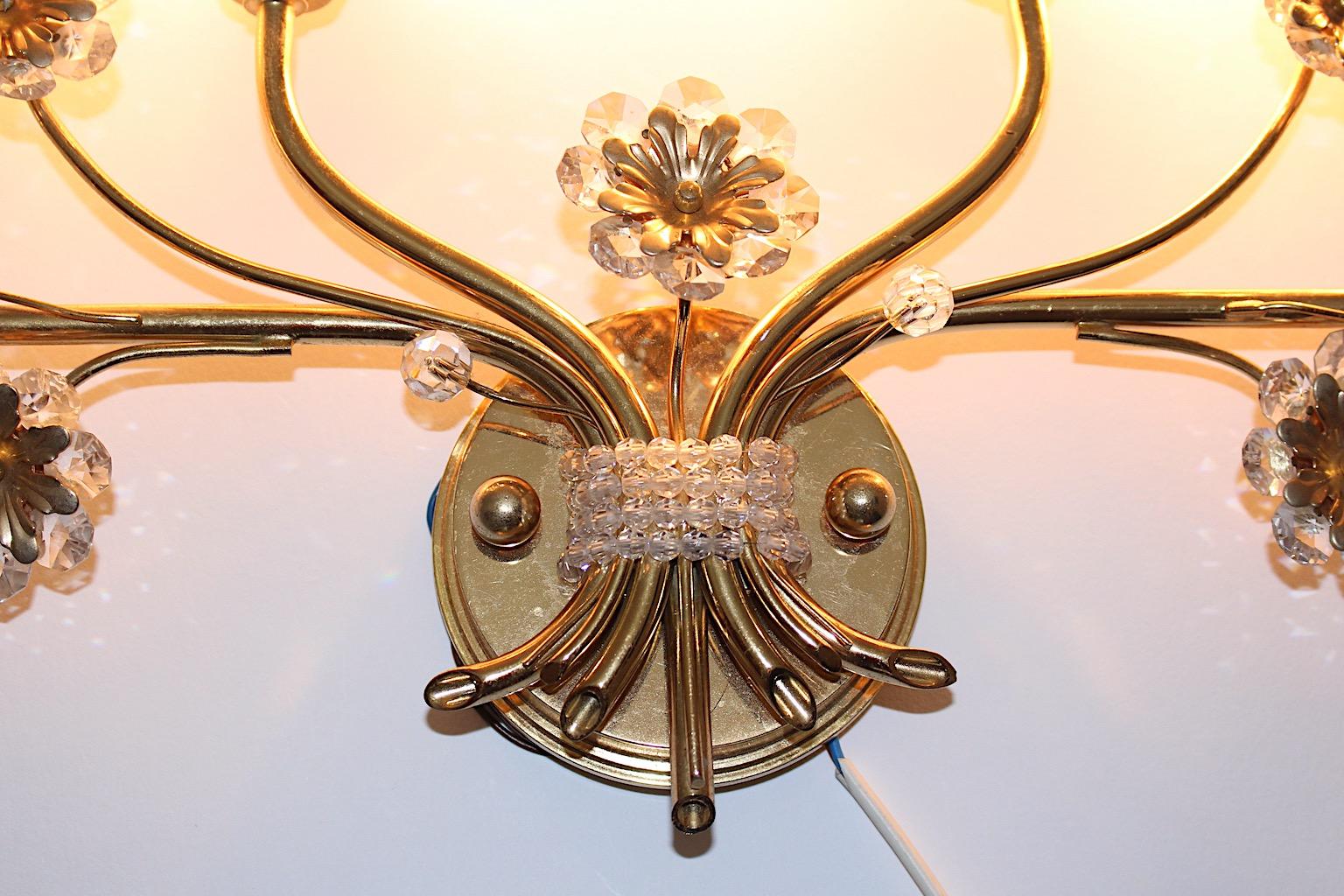 Hollywood Regency Style Vintage Naturalistic Flower Sconce Wall Light Palwa 1970 For Sale 5