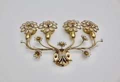 Hollywood Regency Vintage Naturalistische Blumen-Wandleuchte Palwa, 1970