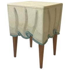 Hollywood Regency Style Wood Faux Draped Side Table