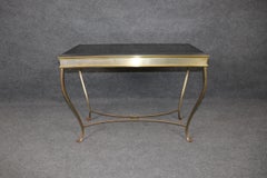 Hollywood Regency Style Wrought Iron Slate Top  Console Table