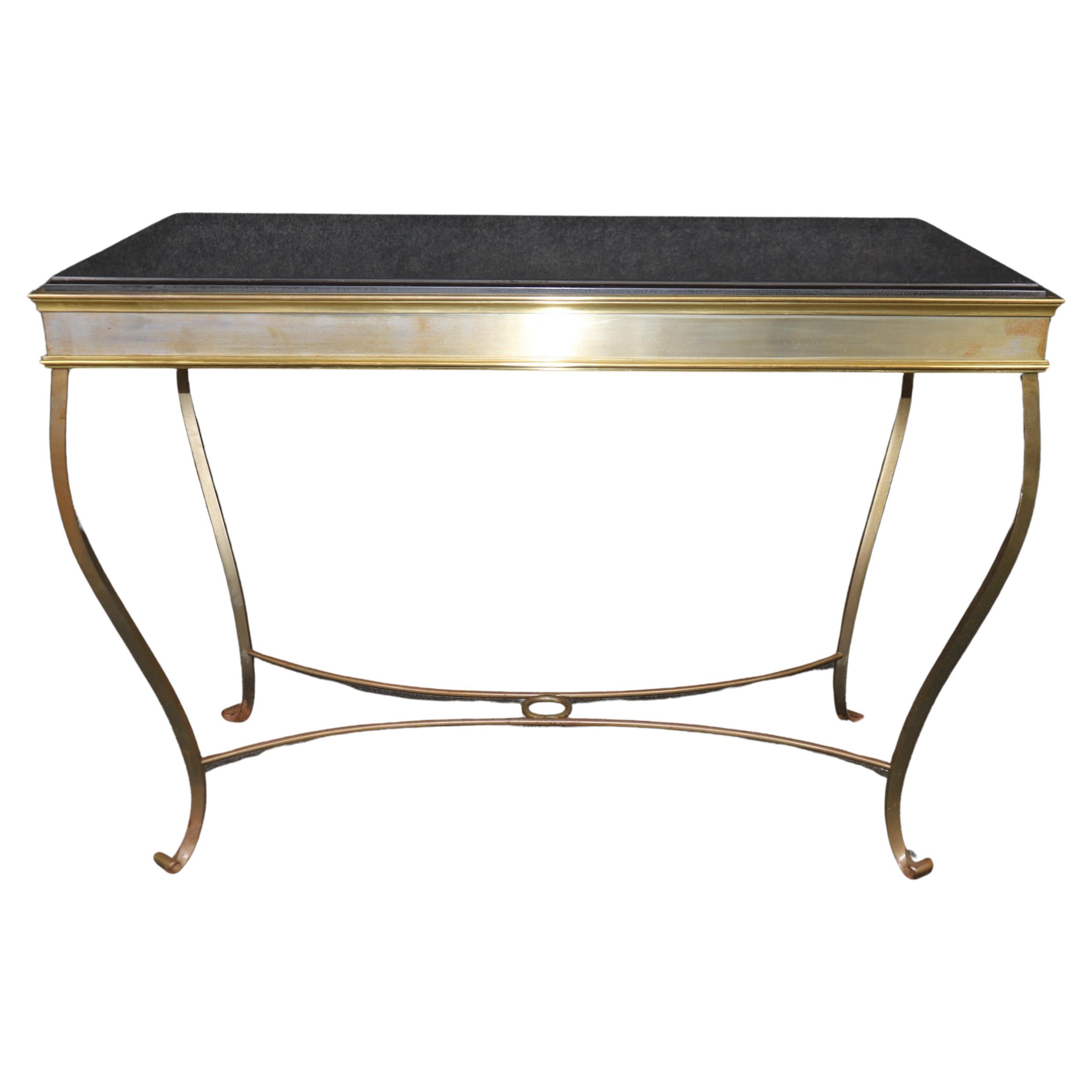 Piano in ardesia in ferro battuto in stile Hollywood Regency  Tavolo consolle in vendita