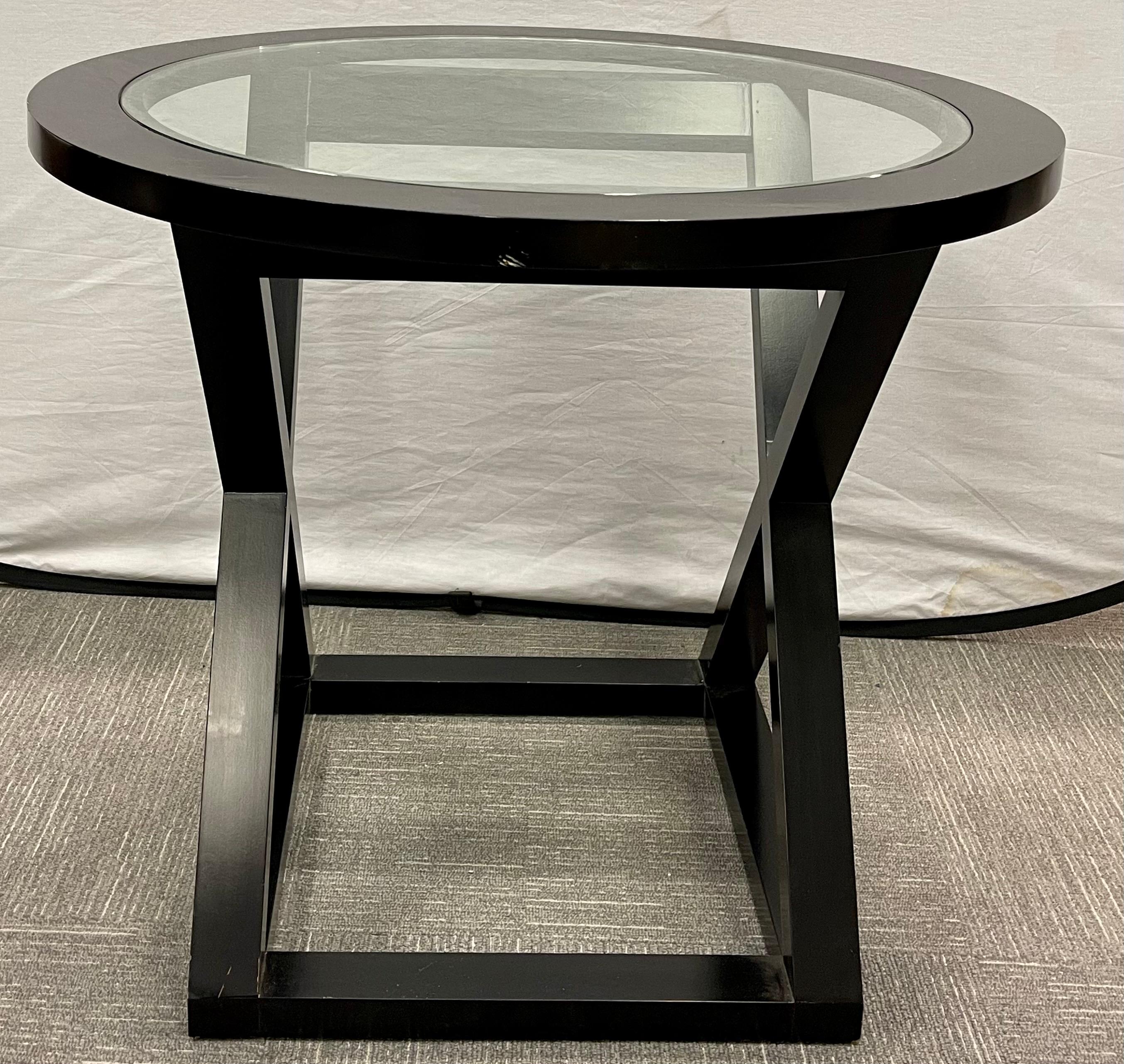 20th Century Hollywood Regency Style X Base Center or End Table For Sale