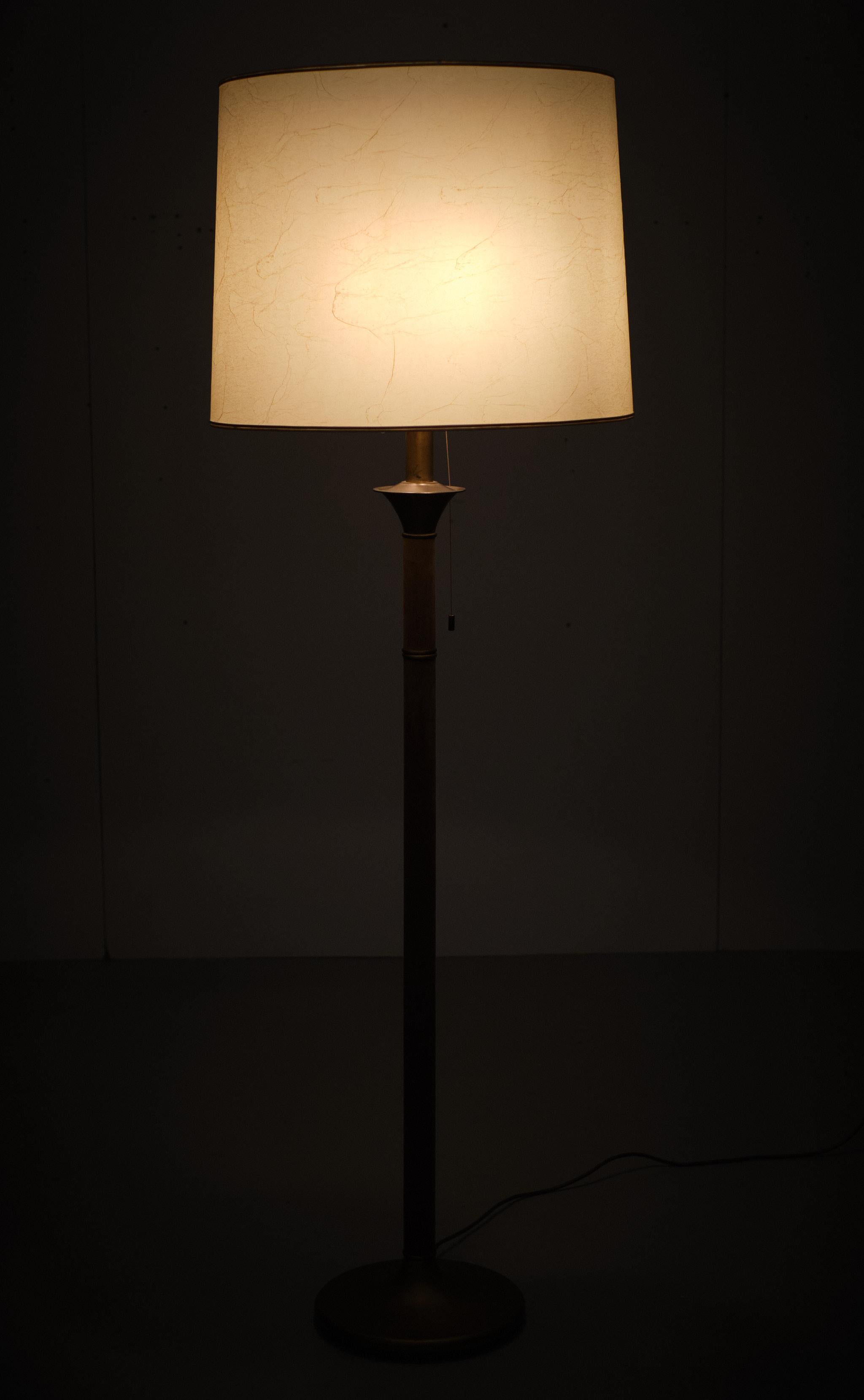 Hollywood Regency  Suede Floor Lamp 1970s France  For Sale 1