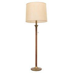 Retro Hollywood Regency  Suede Floor Lamp 1970s France 