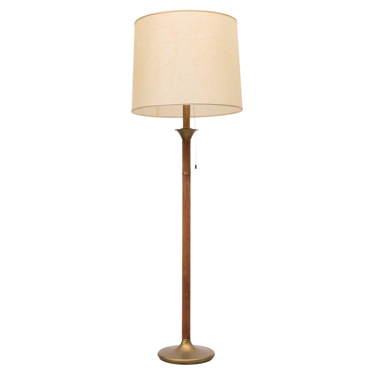 Hollywood Regency Suede Floor Lamp 1970s France For Sale at 1stDibs