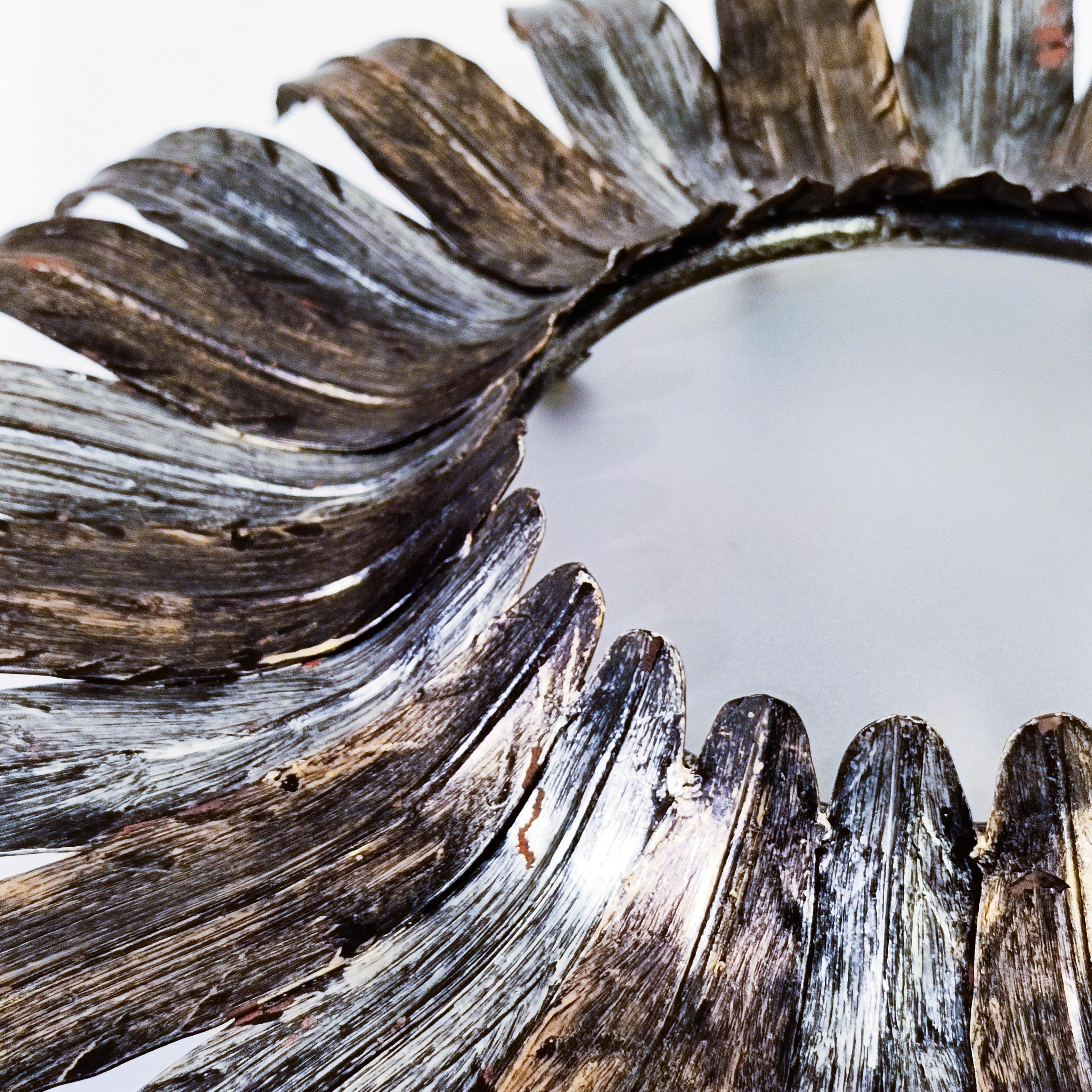 Hollywood Regency. Empotrable de hojas Sunburst de Ferro Art, España, Años 50 en venta 2