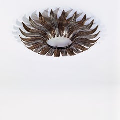 Hollywood Regency. Feuilles de soleil encastrées par Ferro Art, Espagne, années 1950