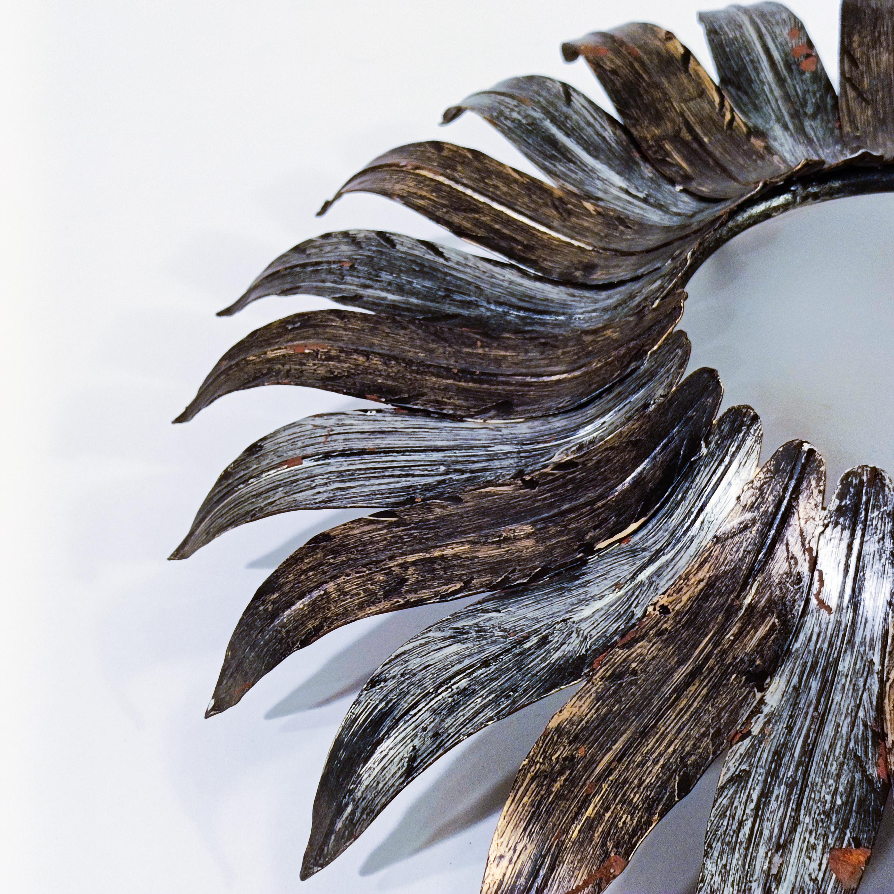 Hollywood Regency. Empotrable de hojas Sunburst de Ferro Art, España, Años 50 en venta 1