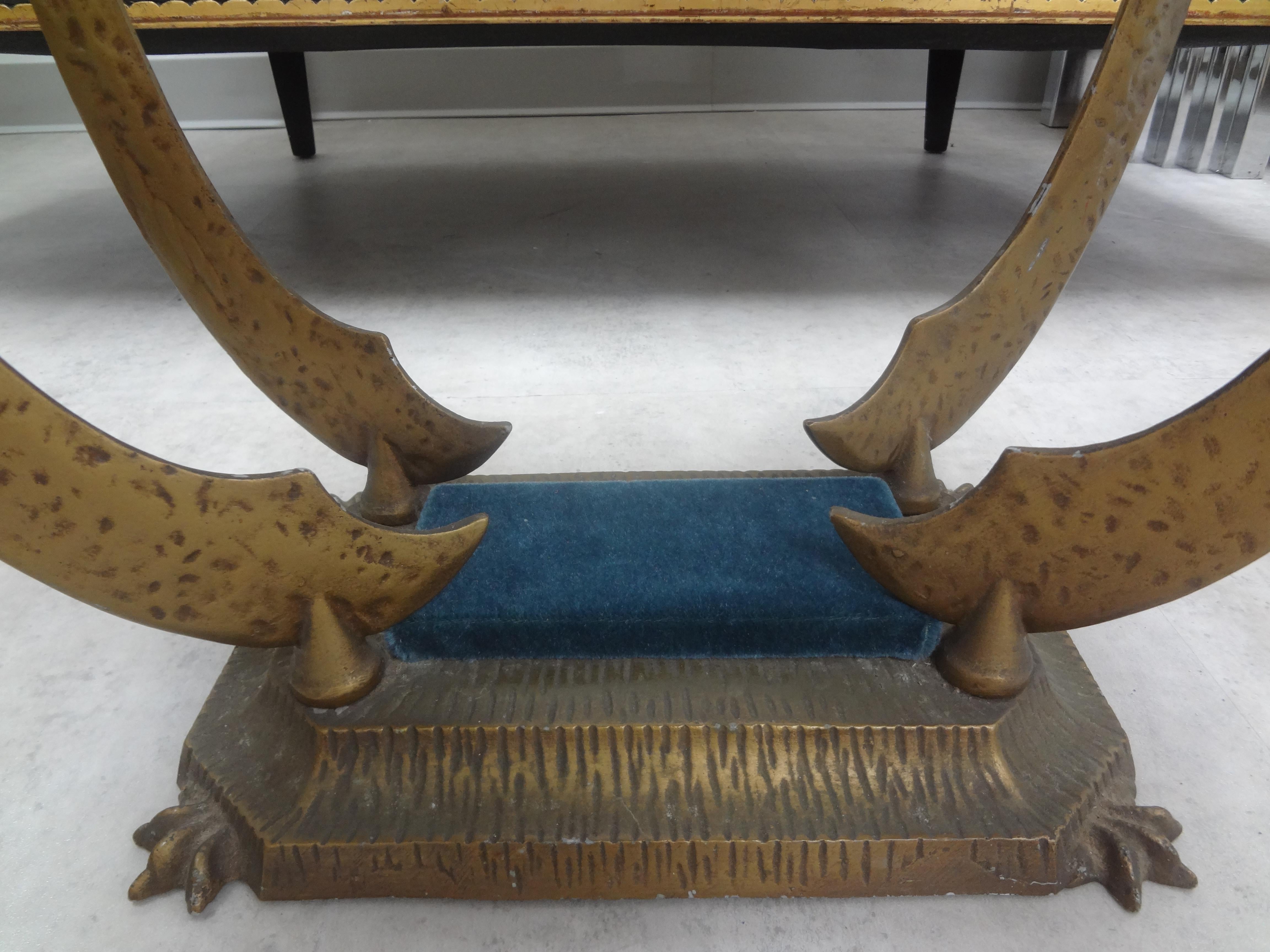 Hollywood Regency Bronzed Iron Saber or Sword Bench For Sale 1