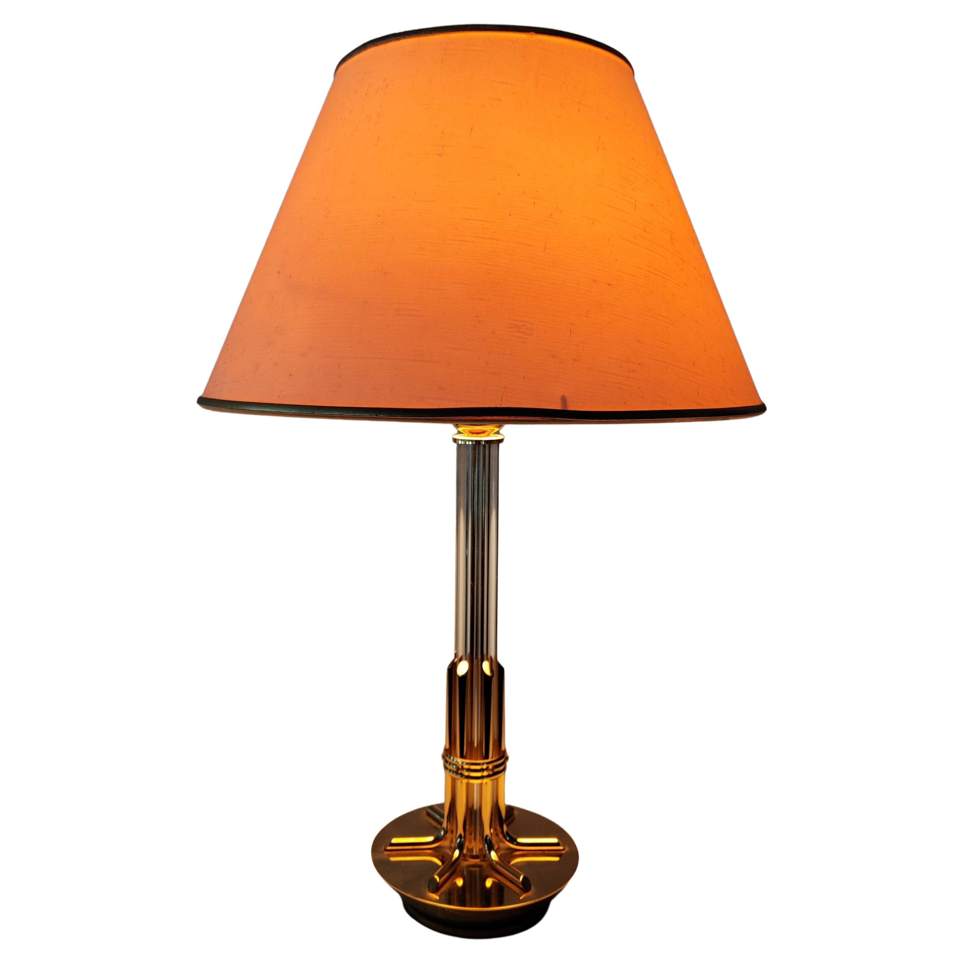 Hollywood Regency Table Lamp in Brass and Lucite, Solken Leuchten, Germany 1970s