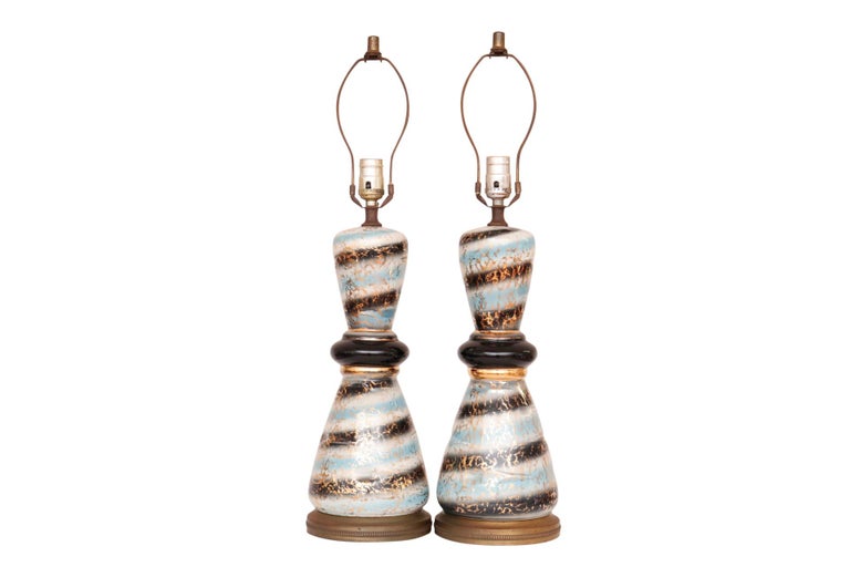 North American Hollywood Regency Table Lamps, a Pair For Sale