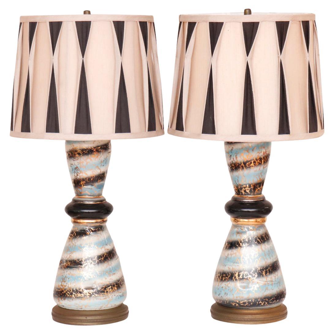 Hollywood Regency Table Lamps, a Pair
