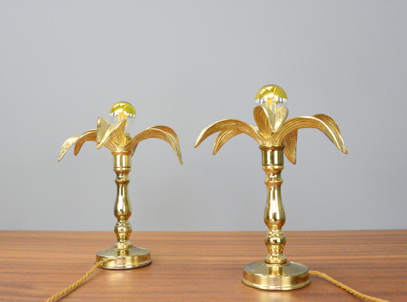 Hollywood Regency Table Lamps By Massive circa 1970s

- Each light takes 1x E14 fitting bulbs
- Cast brass with gold paint
- Designed By Willy Daro
- Made by Massive
- Belgian ~ 1970s
- 23cm wide x 22cm tall x 22cm deep

Condition