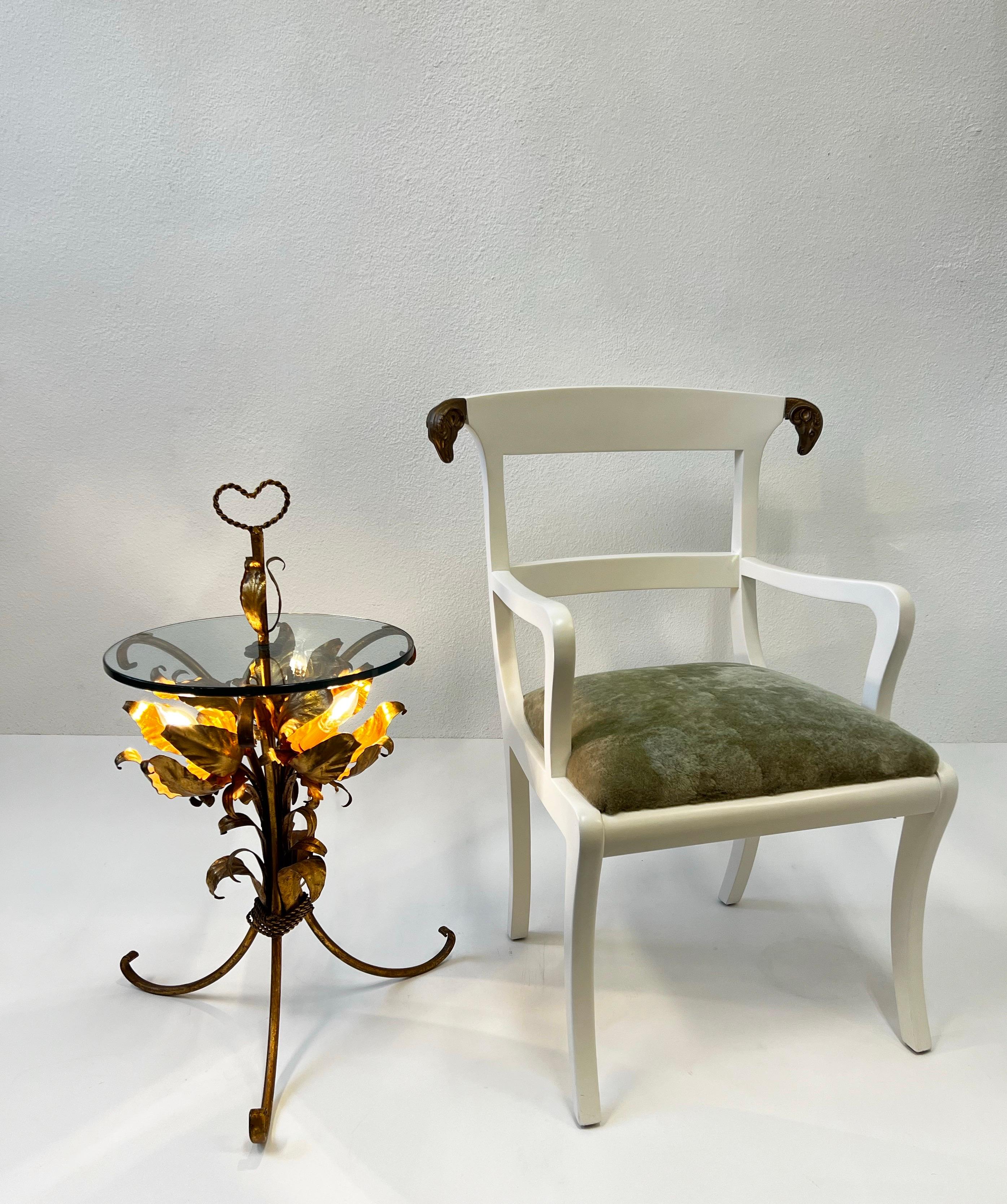 Hollywood Regency talian Gilded Flower Side Table by Hans Kögl For Sale 3