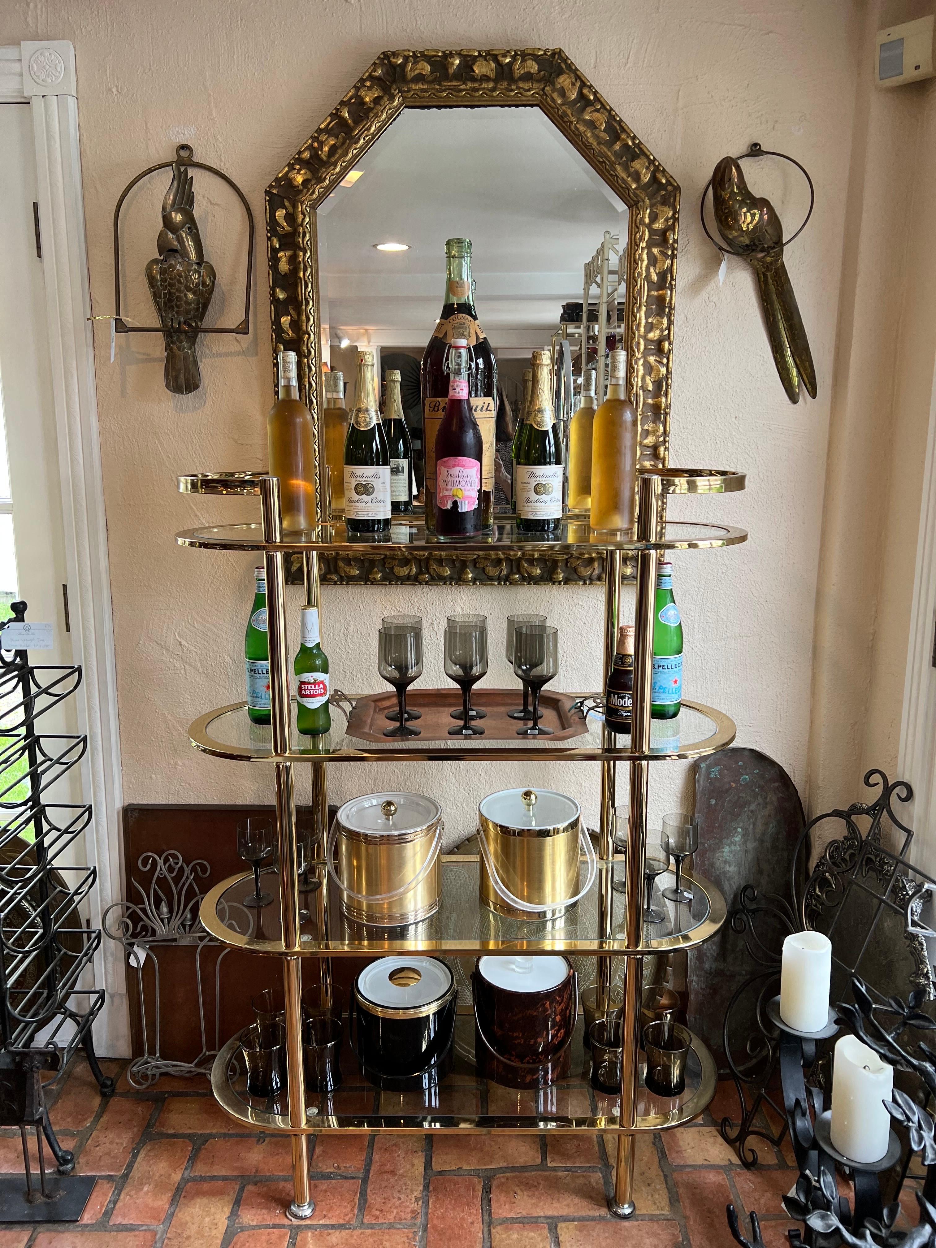 Hollywood Regency Tall Bar Cart or Shoe Rack In Good Condition In Redding, CT